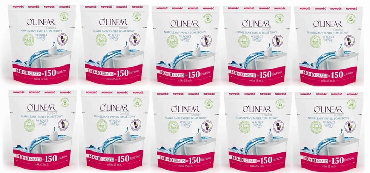 

10 x Olinear nawilżany papier toaletowy w rolce518