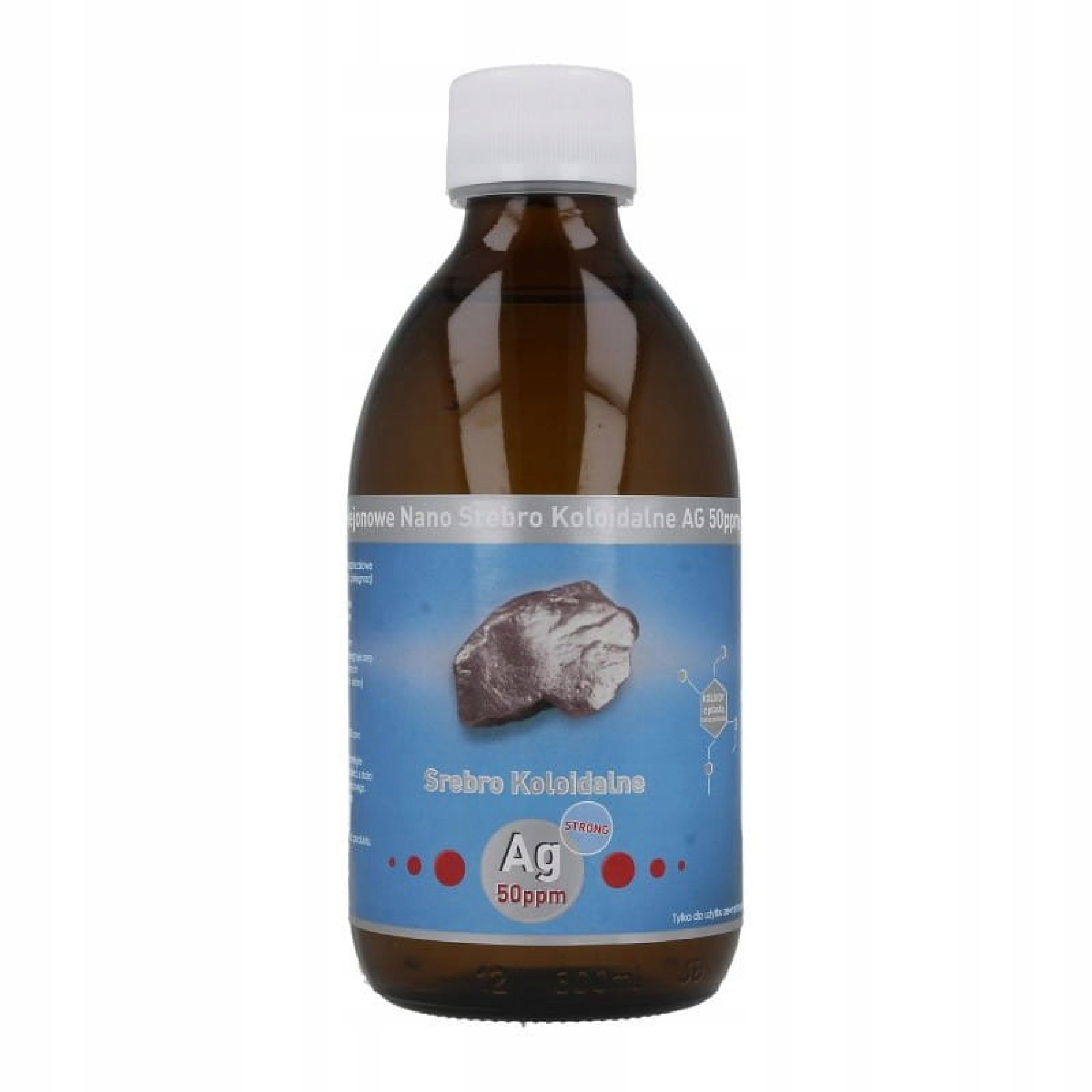 Nano Srebro Koloidalne Niejonowe Mocne 50PPM 300ML