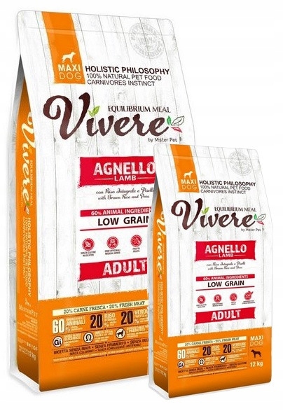 Vivere Maxi Adult Lamb Krmivo monoproteinové jehněčí pro velká plemena 12+3 kg