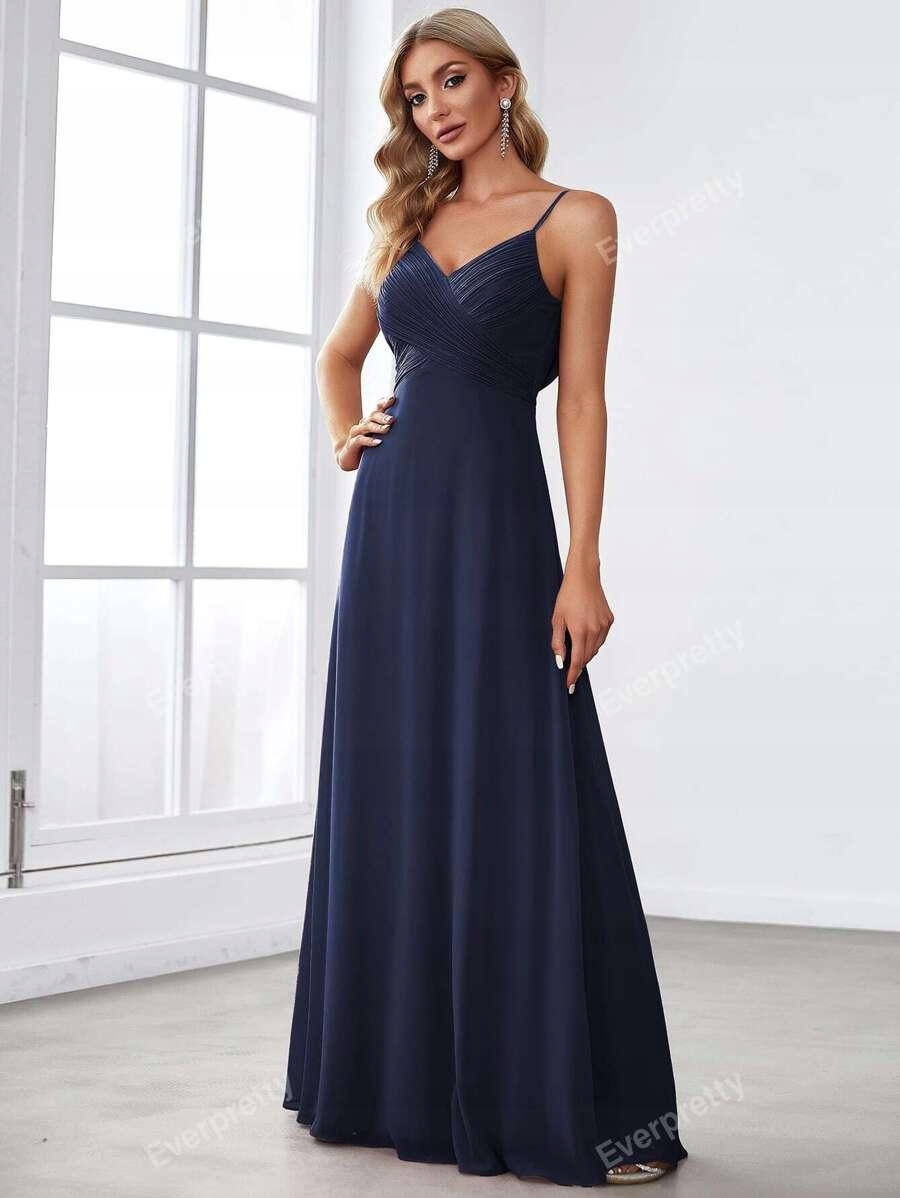 Ever Pretty Tmavě Modrá Maxi Šaty 6GR PK01__XL