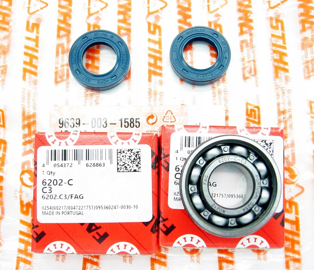Komplet Oryginalne Uszczelniacze I Łożyska Wału Fag Do Stihl 021 023 MS250