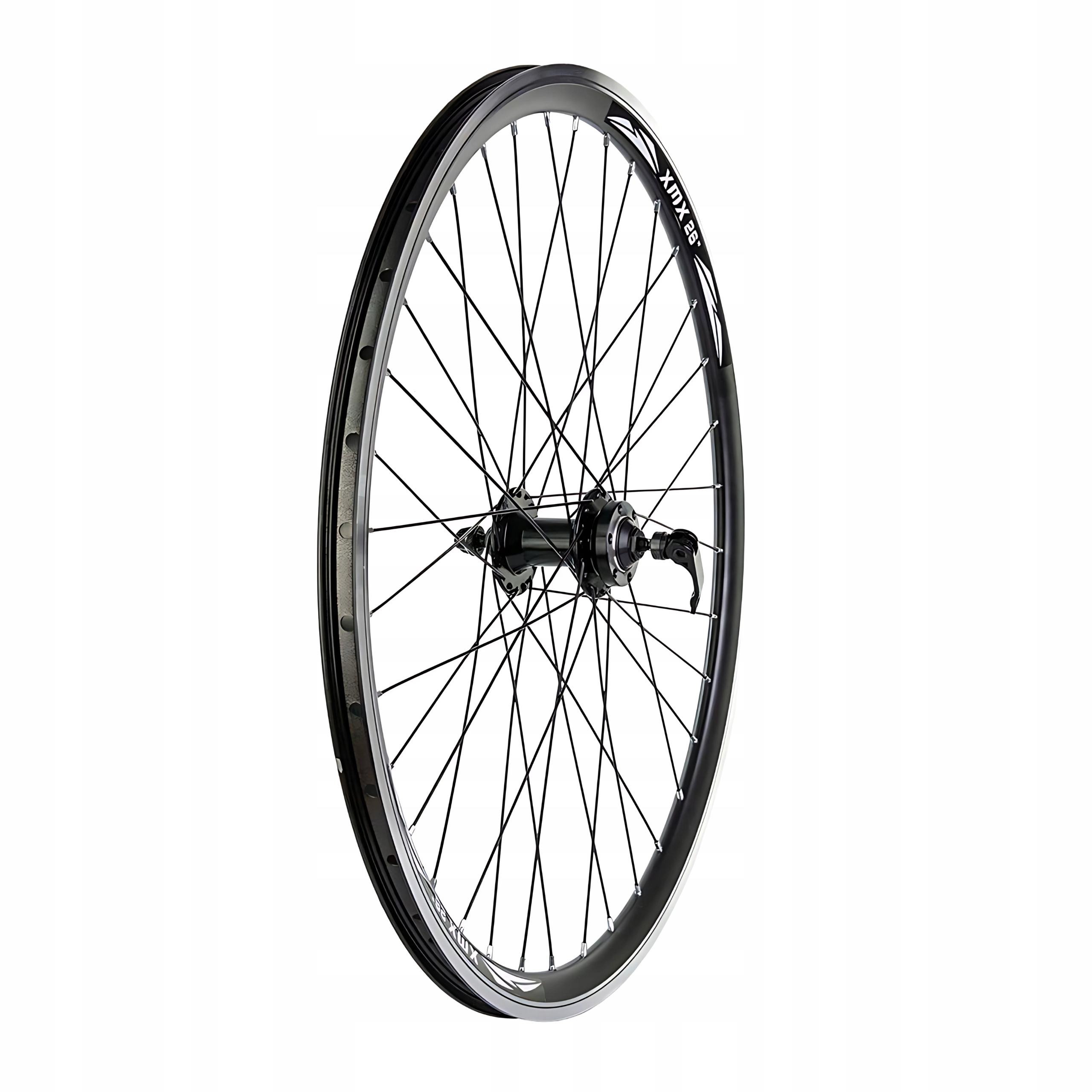 Koło rowerowe przód 26'' czarne, pod hamulec tarczowy, XMX
