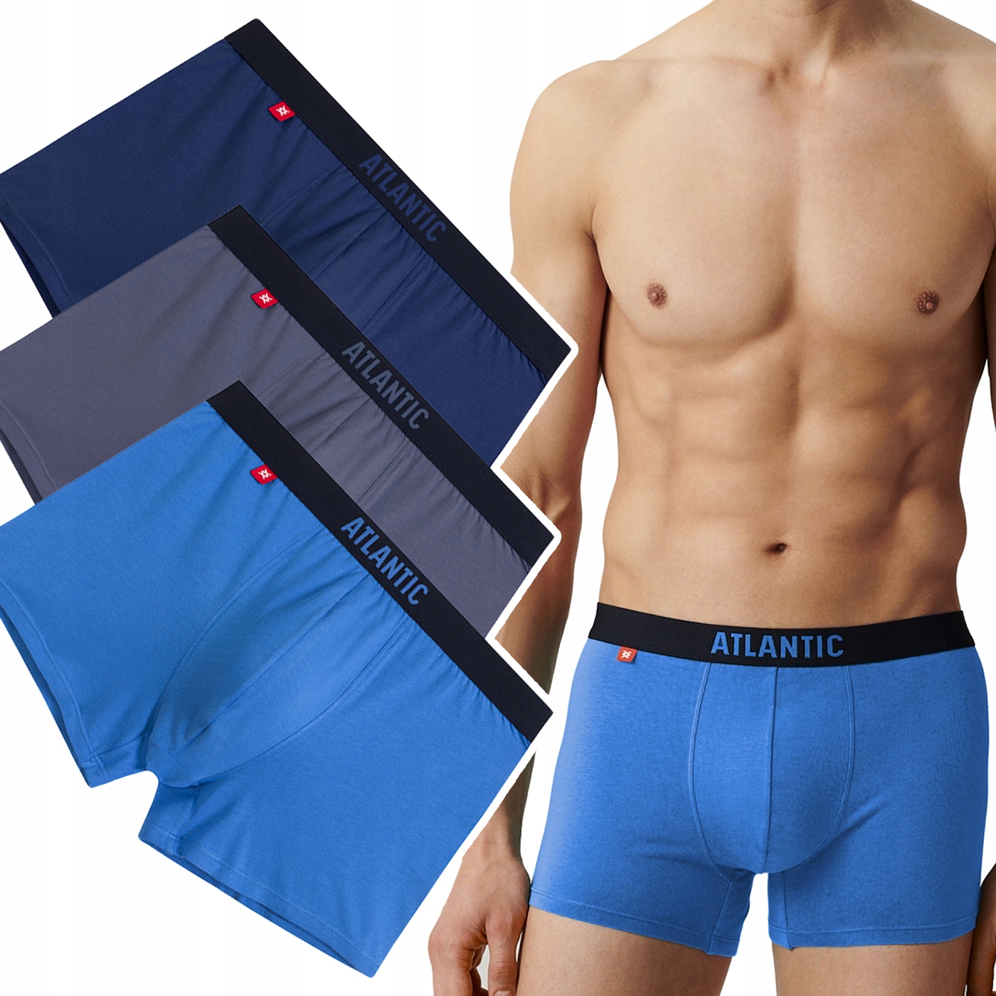 Pánské Boxerky Atlantic 3MH-011 sportovní slipy z bavlny 3-PAK M