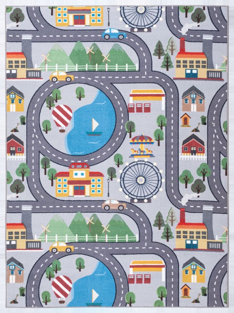 Koberec Ares Ulice 120x160 cm šedý ulice město