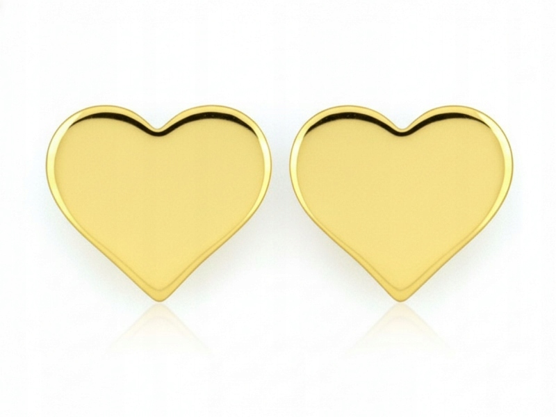 Zlaté Náušnice 585 Srdce zapínání kolík motiv srdce ideální na Valentýna