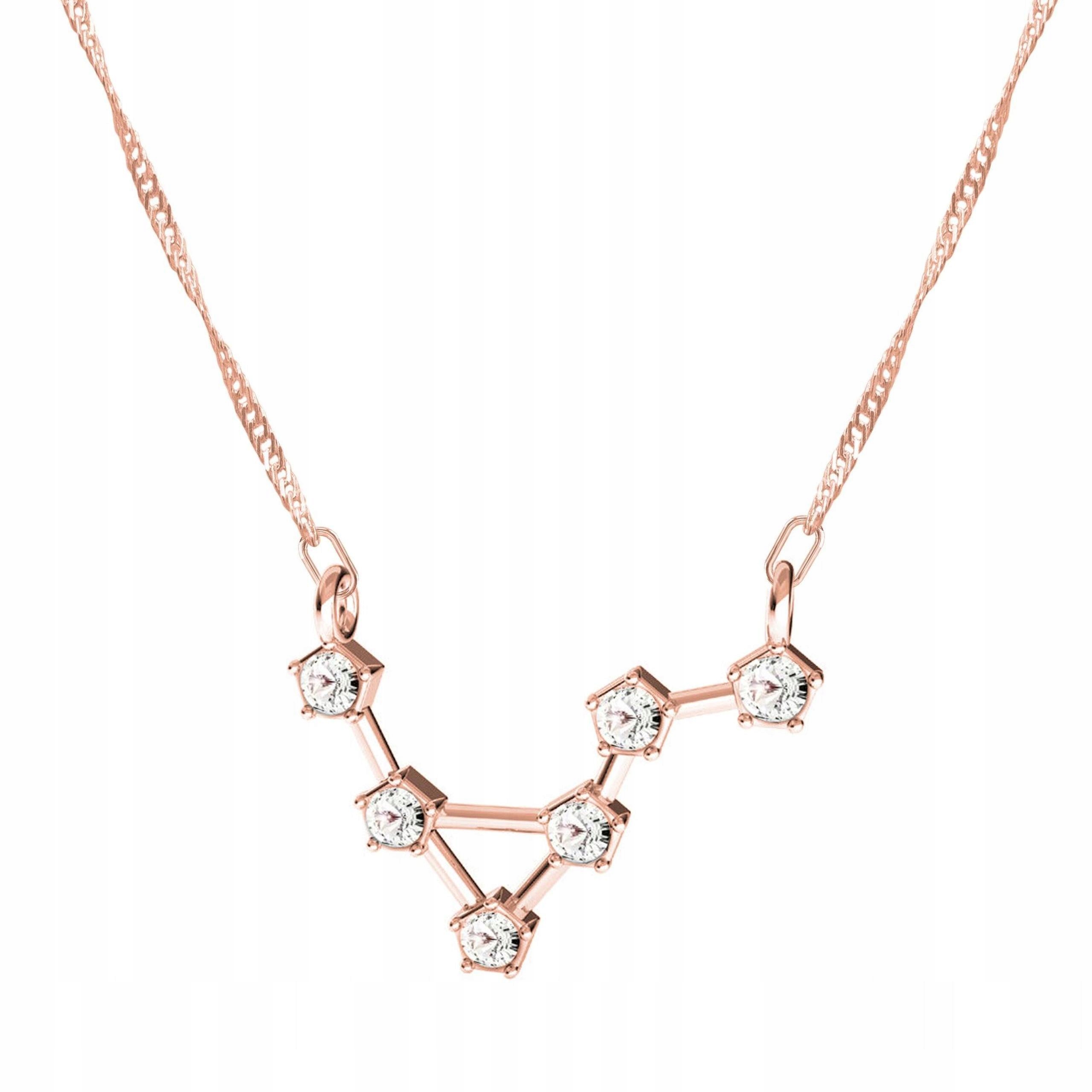 Pozlacený náhrdelník se znamením zvěrokruhu Vodnář Zvěrokruh Stříbro 925