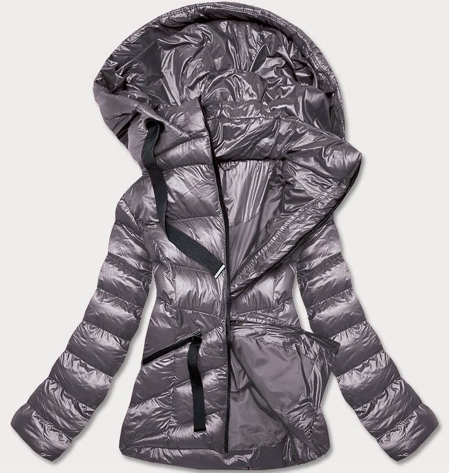 Krátká Zimní Bunda 23066 Tmavě Šedá S (36)