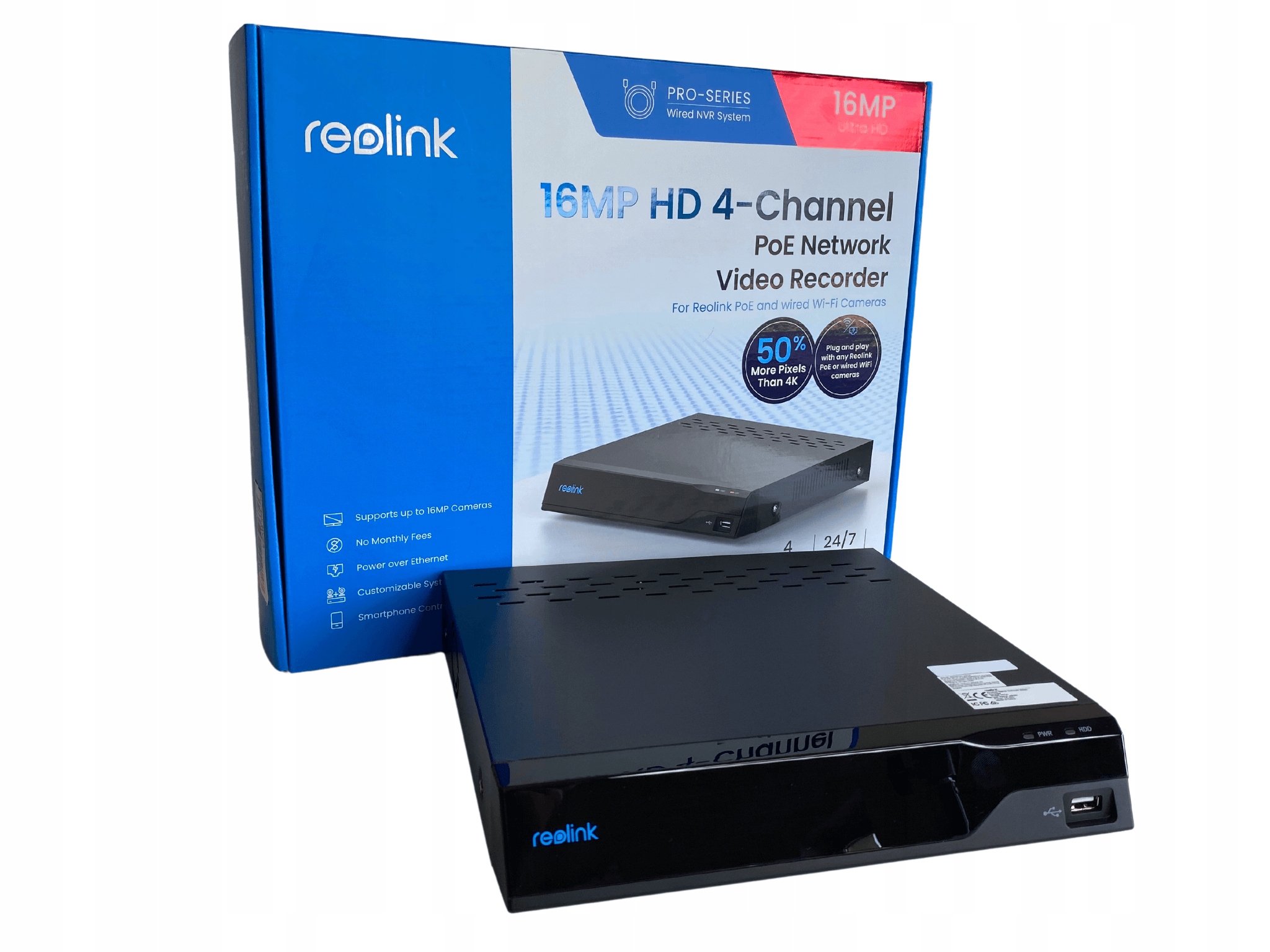 REJESTRATOR POE 4-KANAŁOWY REOLINK NVS4 Maksymalna pojemność dysków 6 TB