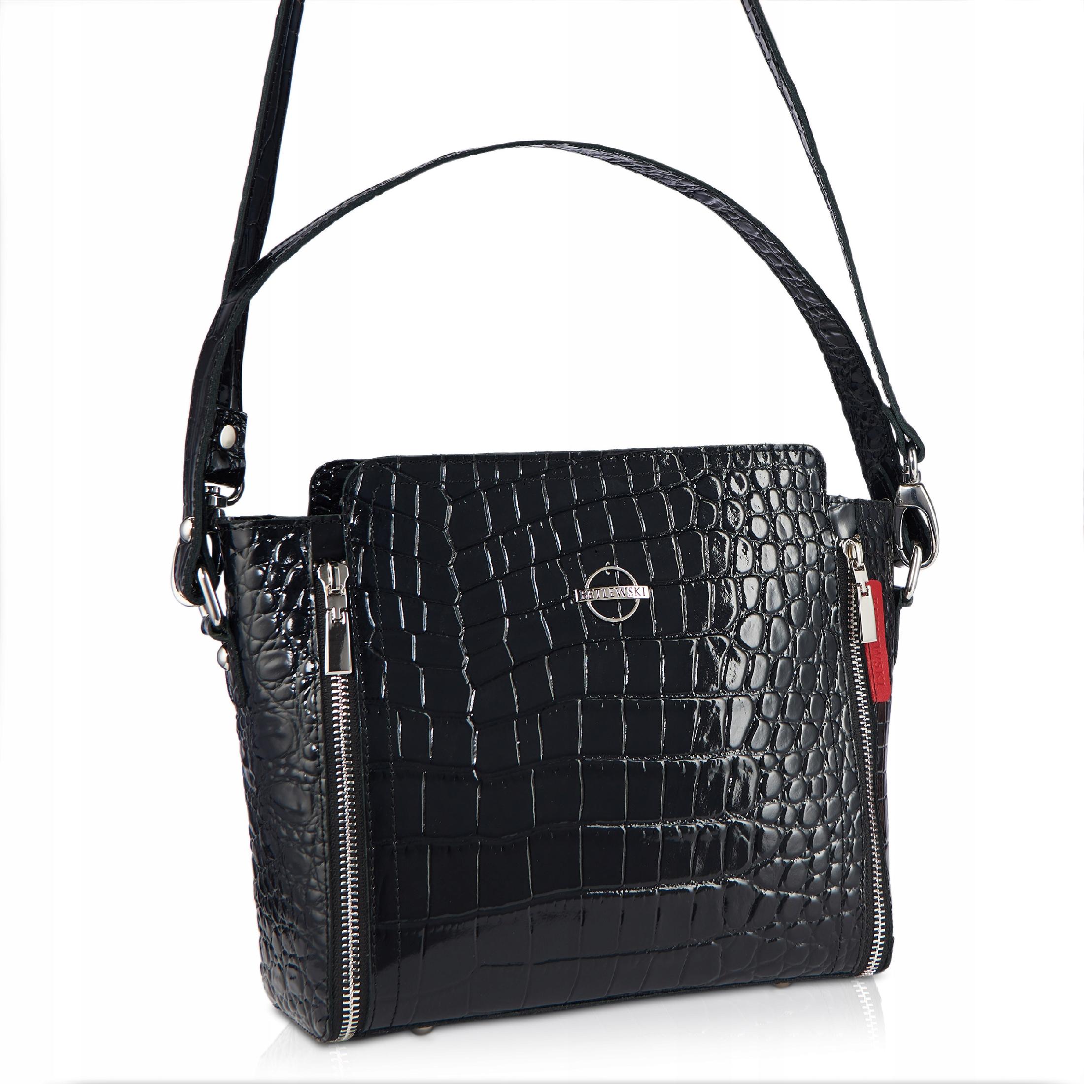 

Betlewski Torebka damska skórzana skóra węża mała