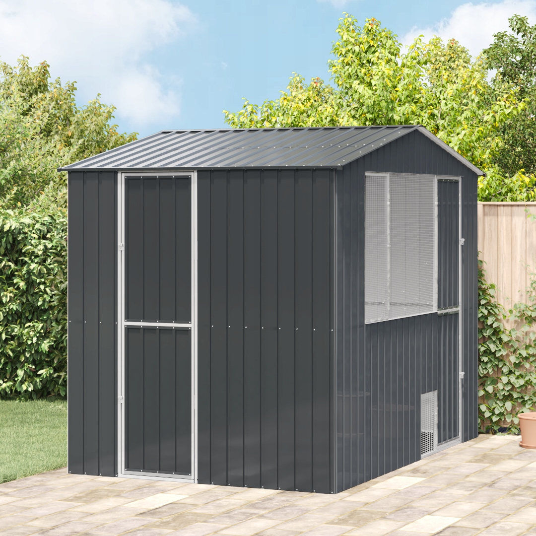 klec pro ptáky antracitová 310x215x247 cm, ocel Šedá 3325159