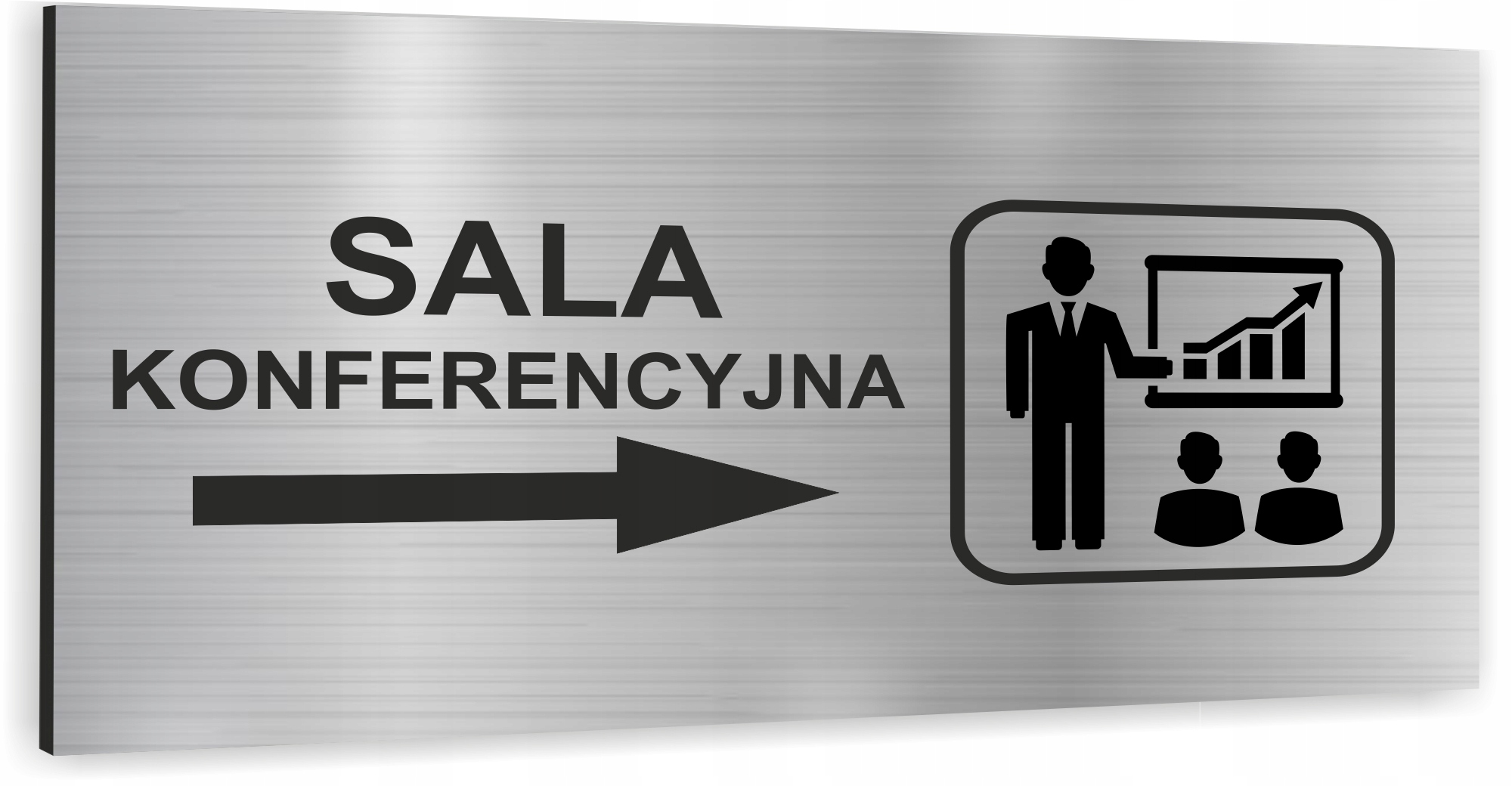 Információs tábla grafika KONFERENCIATEREM rozsdamentes EZÜST