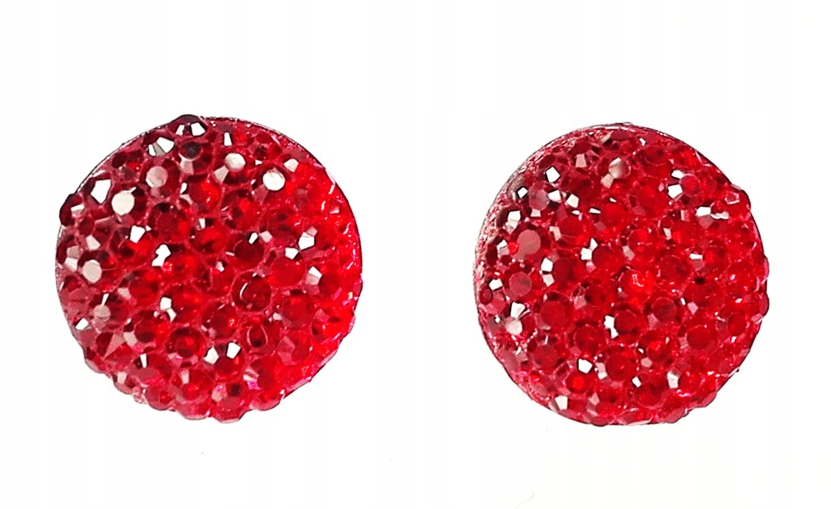 

Kolczyki koła kryształkowe 12 mm czerwone