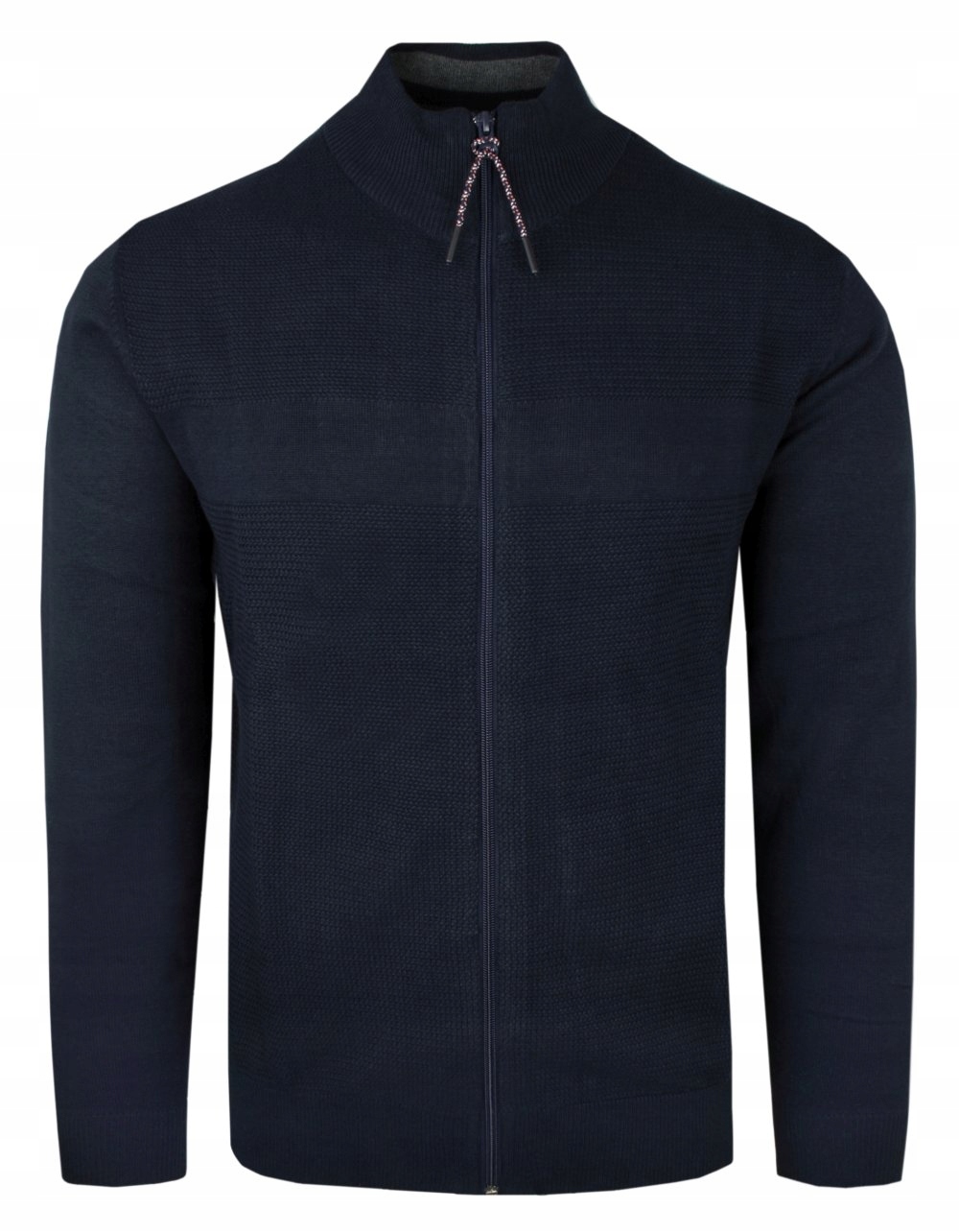 Rozpínací bavlněný svetr (kardigán) Adriano Guinari tmavě modrý XL