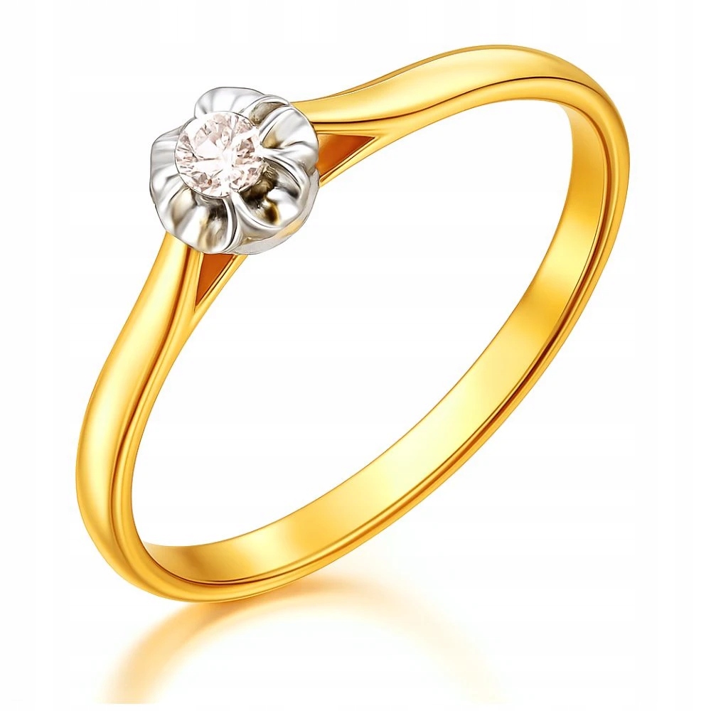 Zlatý Prstýnek Ryzosti 585, Klasický Zásnubní Prsten S Jedním Kamenem