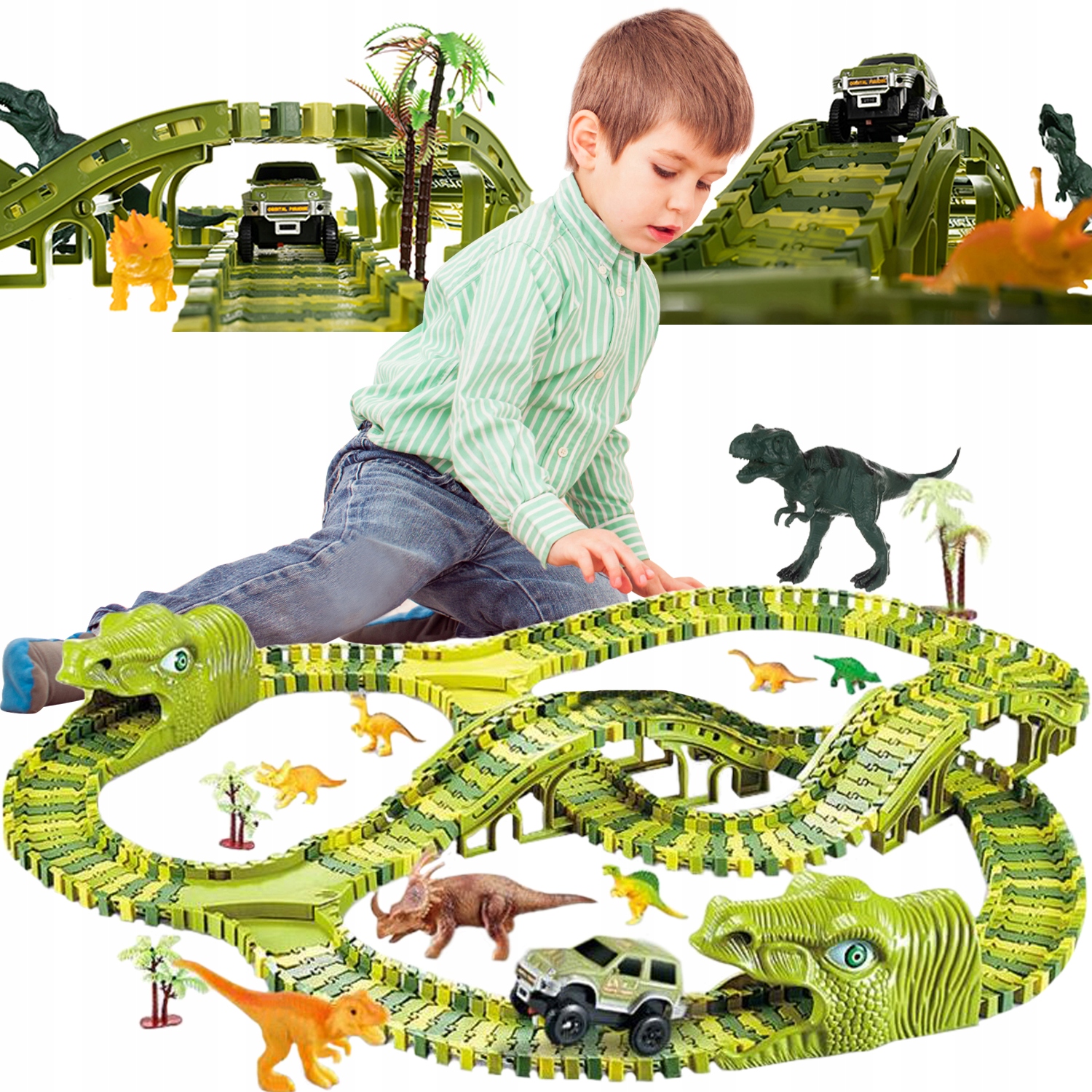 

Tor Wyścigowy Dinozaur Dino Park 240el. XXXL 360cm