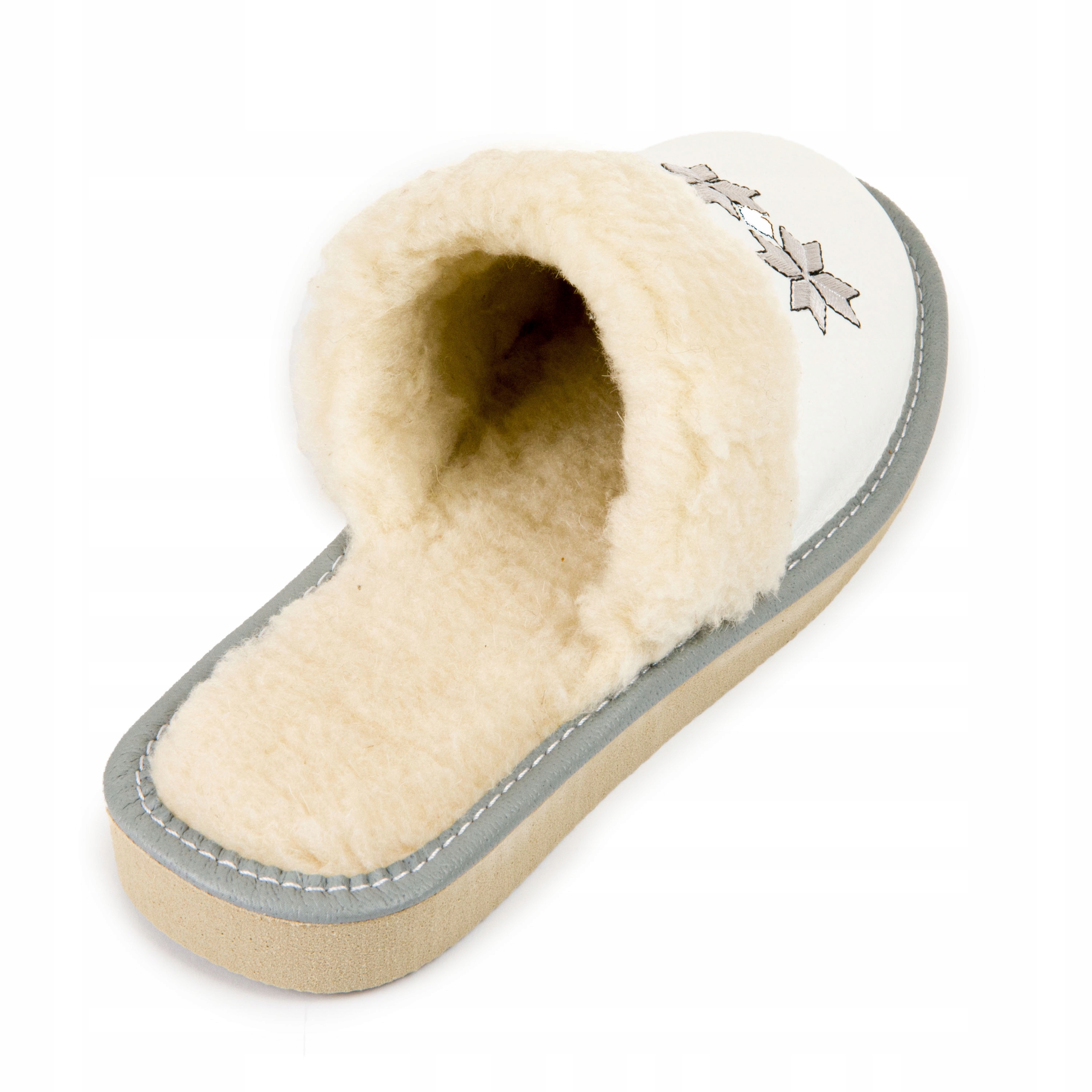 PANTOFLE DAMSKIE Z WEŁNY OWCZEJ CIEPŁE BAMBOSZE Rozmiar 41