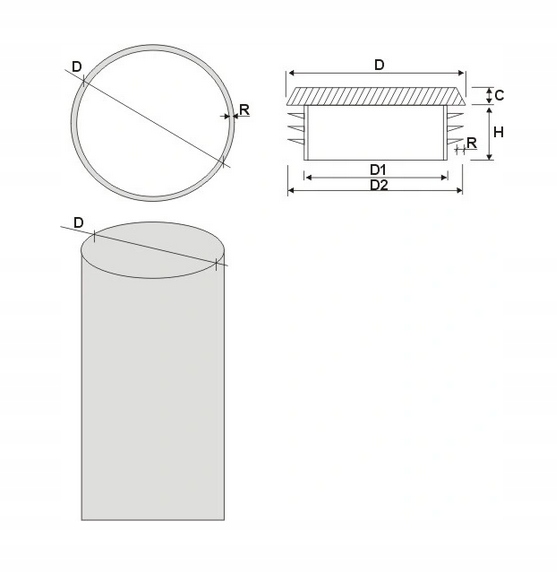 Zaślepka Fi 45 korek zatyczka do Rury rurki Kolory Kod producenta Zaślepka ZO 45