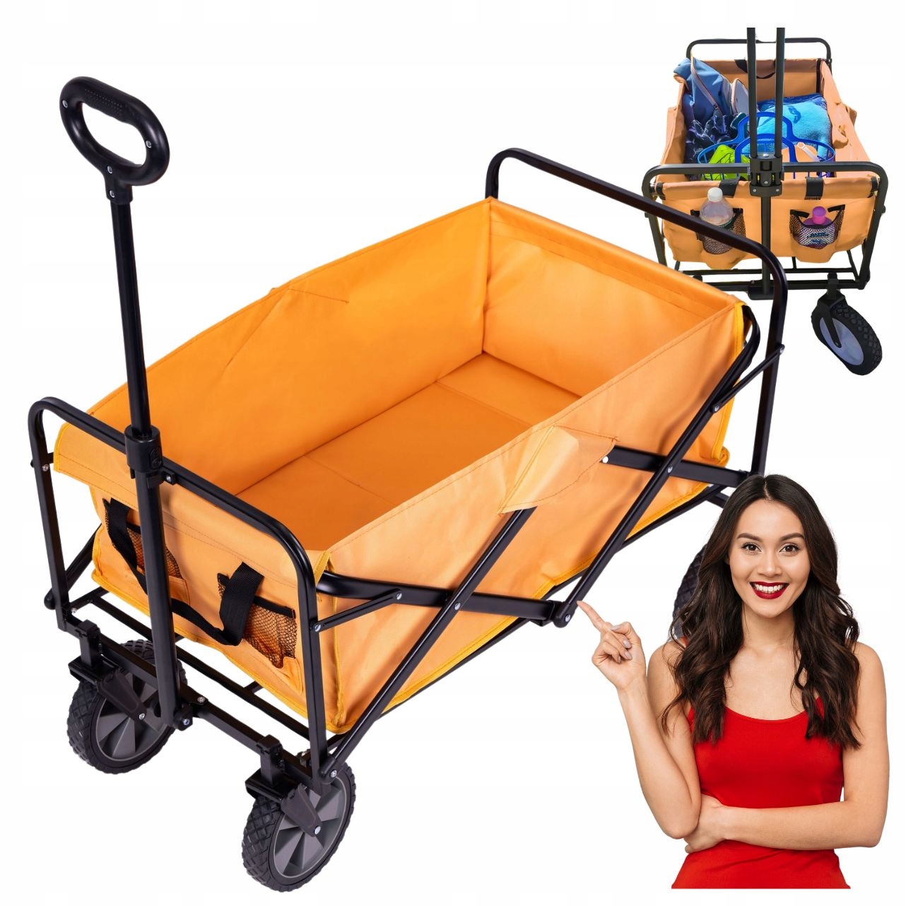 Wózek Transportowy Plażowy Turystyczny Na Zakupu Pomocnik Ogrodowy Pojemny