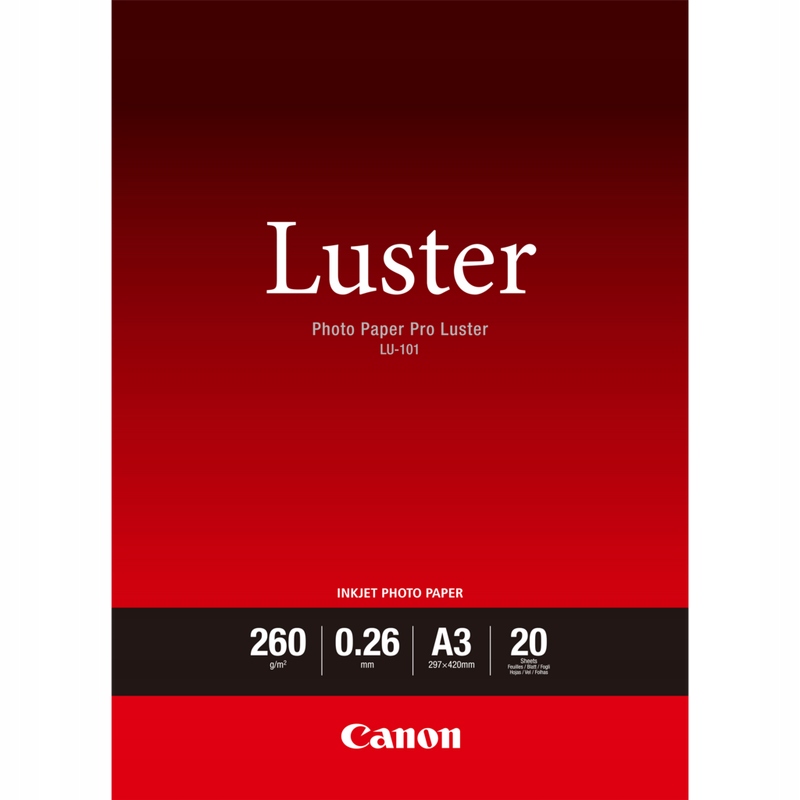 Papier fotograficzny Canon LU-101 Pro Luster, A3, 20 szt. 260 g/m² błyszczący