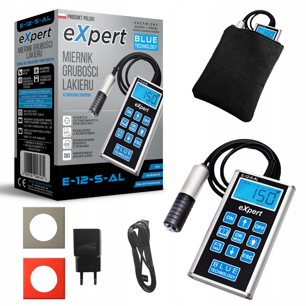 Merač hrúbky laku Blue Technology E-12-S-AL hliník oceľ pozinkovanie