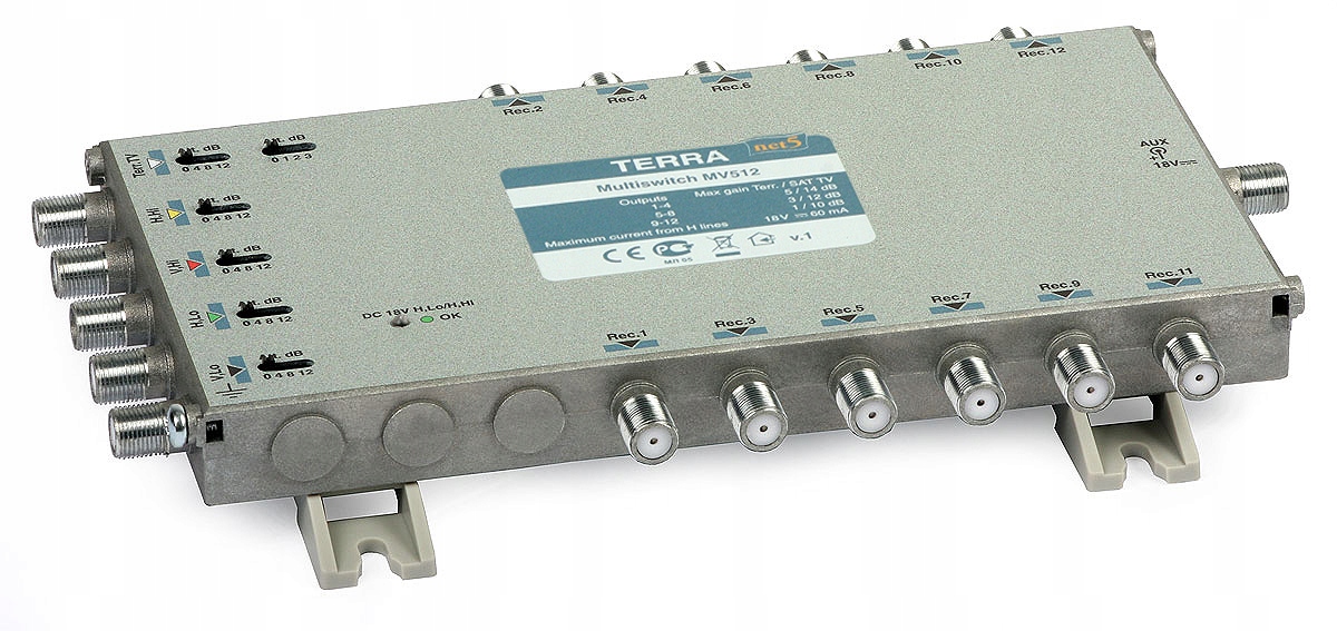 Multipřepínač MV-512 5-vstupový/12-výstupní Terra