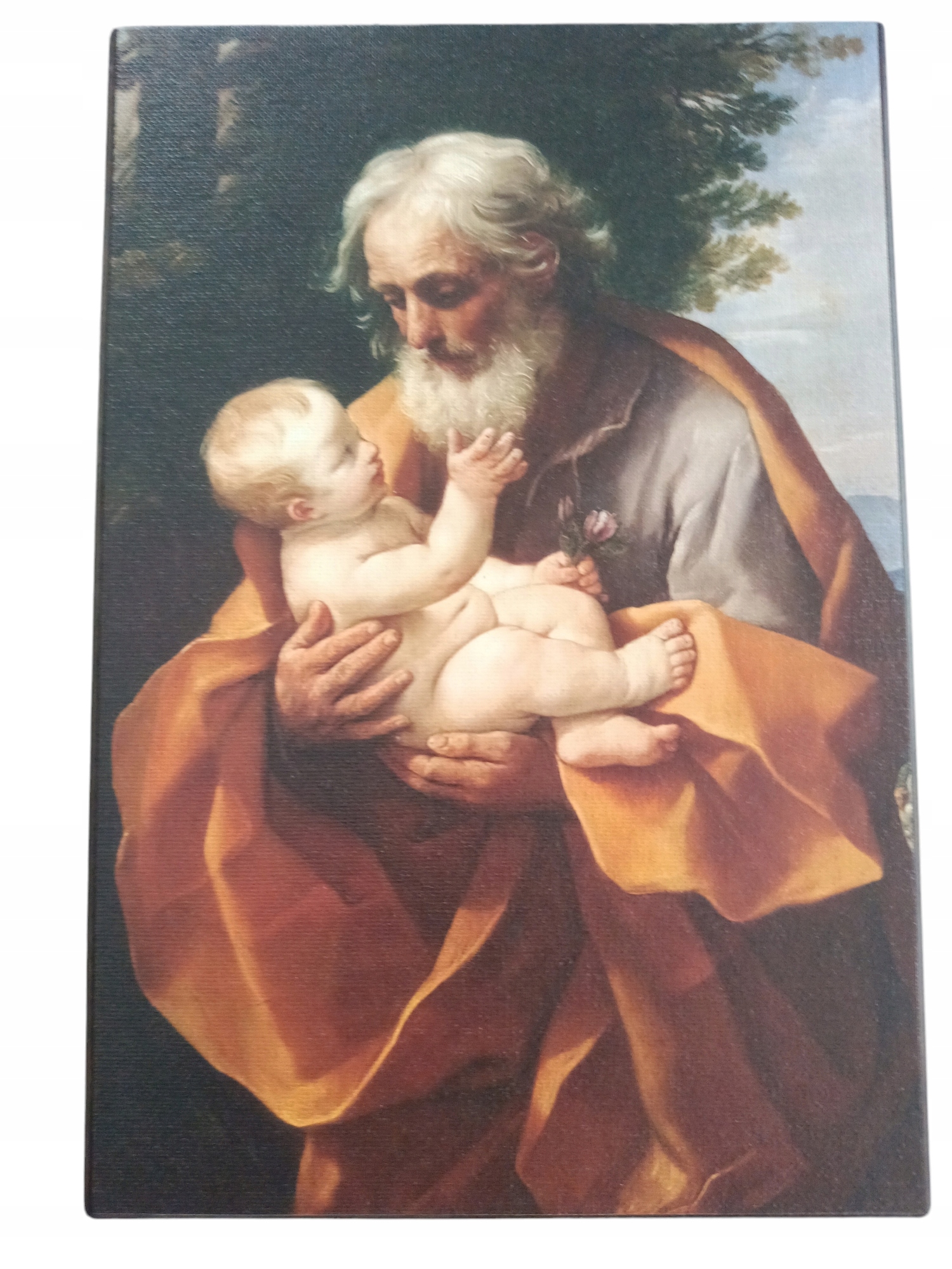 Svatý Josef s Ježíškem obraz ikona tištěná na plátně 30x20 cm