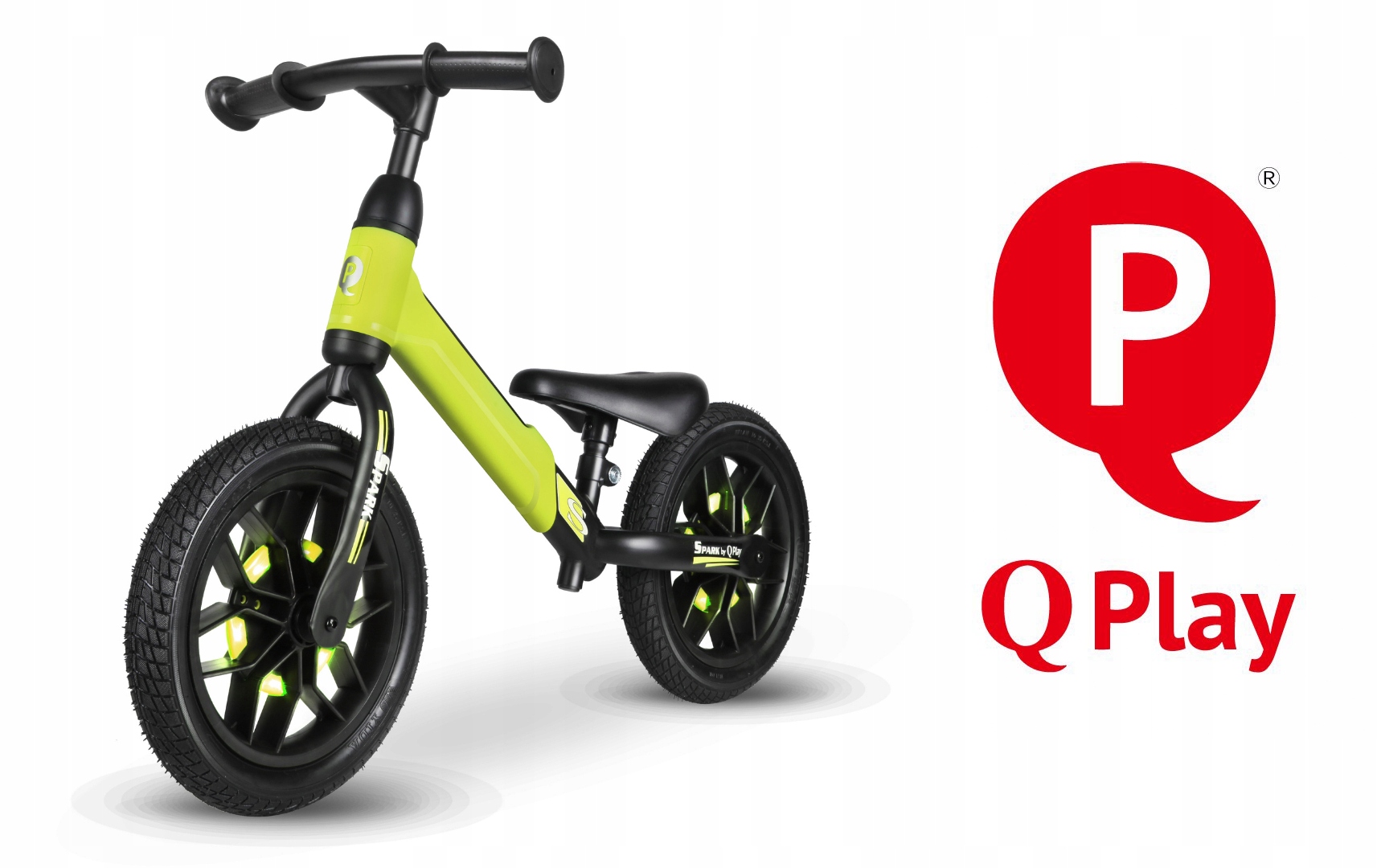Rowerek Biegowy Pojazd Jeździk Qplay Spark Green Rozmiar ramy większa