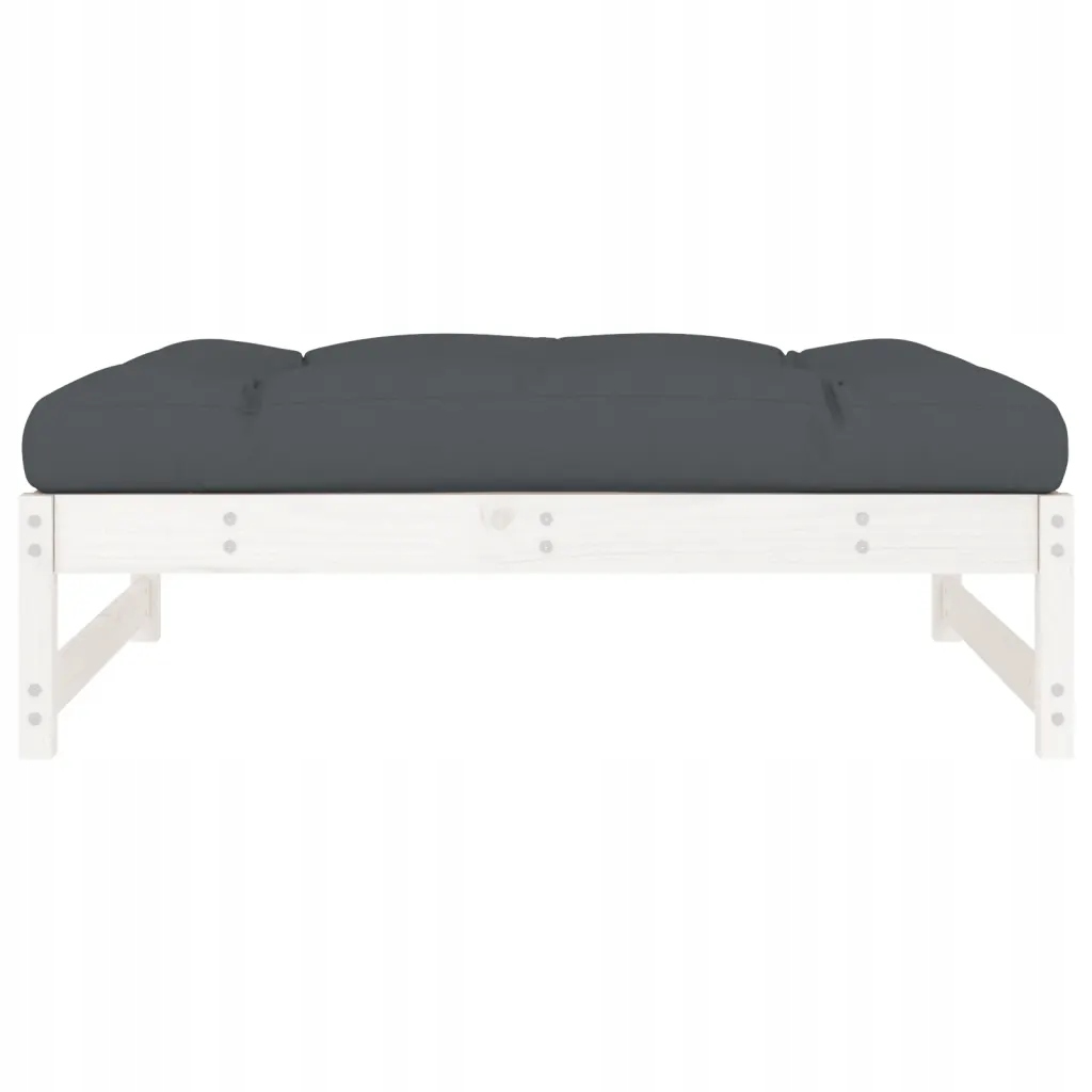 Podnóżek ogrodowy, biały, 120x80 cm, lite drewno sosnowe Model 825738