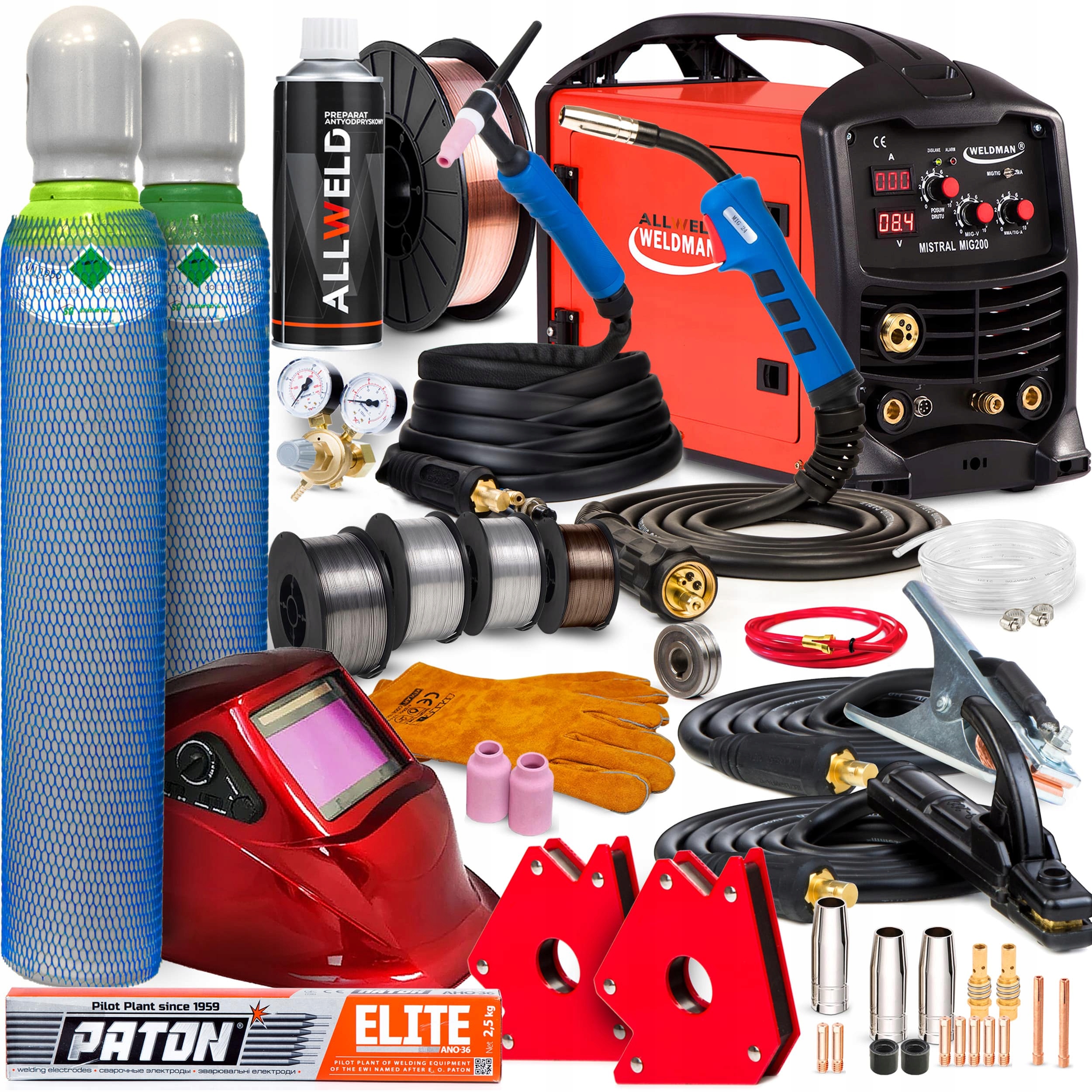 Poloautomatický Svařovací Stroj Weldman Mistral Mig 200 Mag Mma Tig 230V 200A Igbt