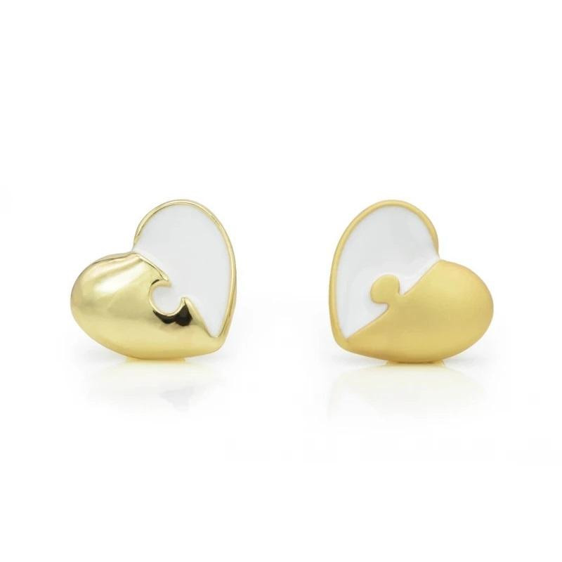 Dárek na Valentýna dekorativní Přívěsky Srdíčka Bílo-zlatý Komplet