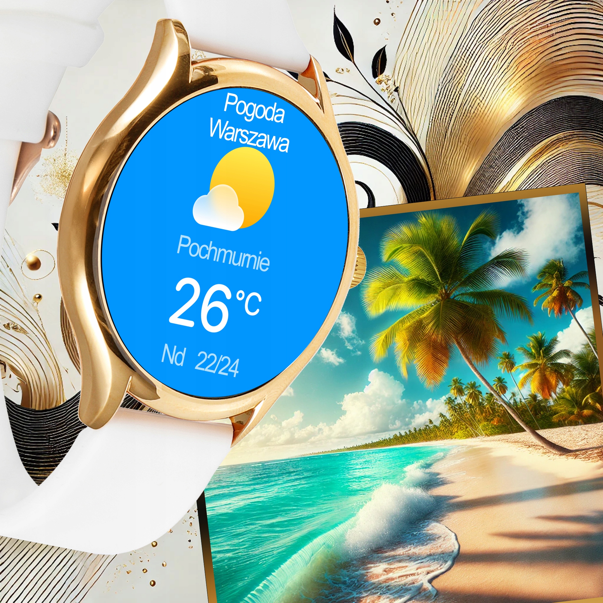 SMARTWATCH DAMSKI ZEGAREK PL MENU POWIADOMIENIA ROZMOWY SMART WATCH 3 PASKI Transmisja danych brak