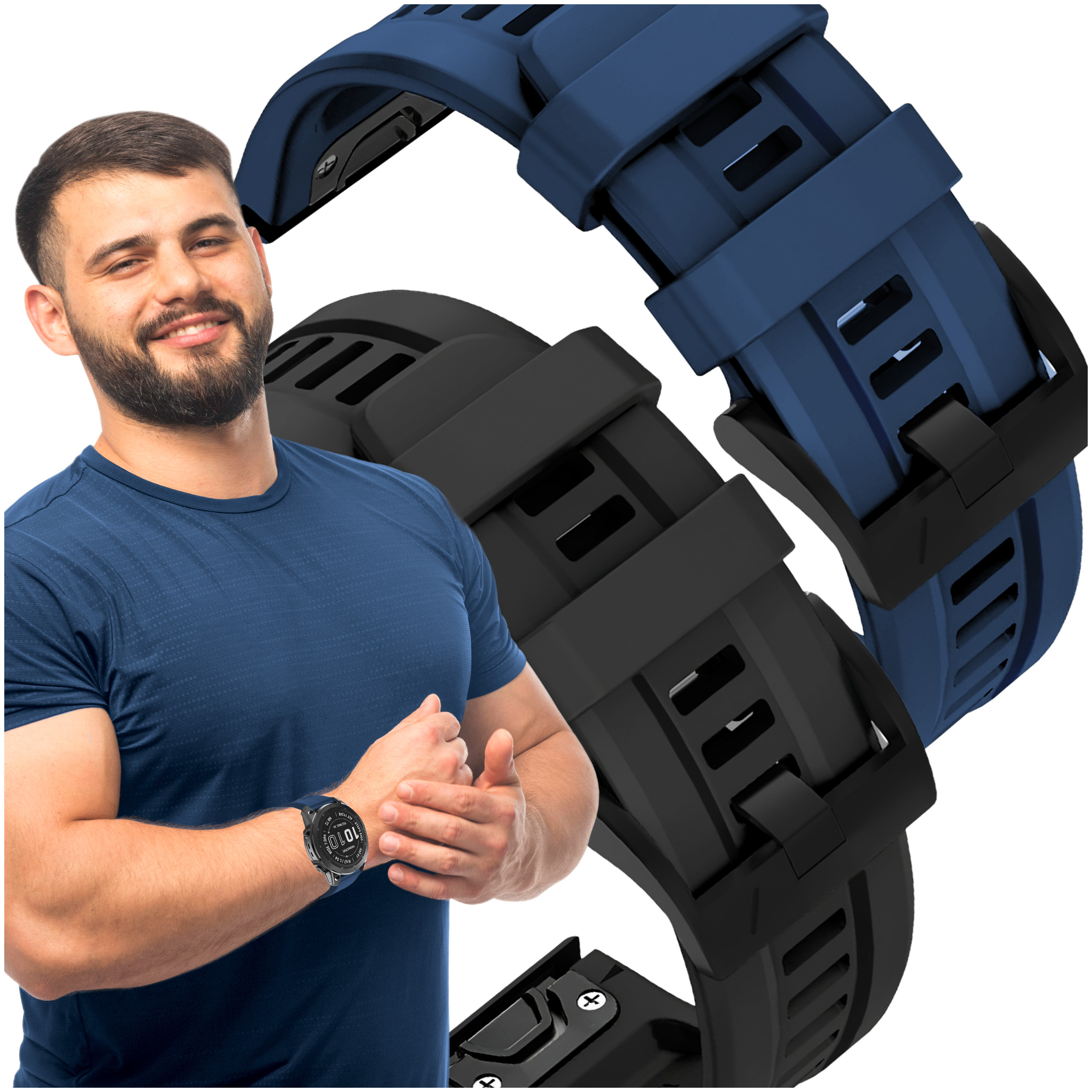 Zestaw: 2x Pasek QuickFit do Garmin Fenix 5X 6X 7X Pro Solar Epix Pro