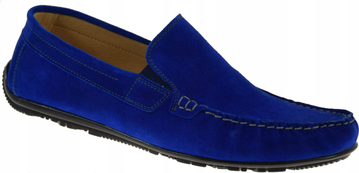 Pánské Mokasíny Moskała MK-2 Z Přírodní Velurové Kůže, Módní, Pohodlné, Velikost 41