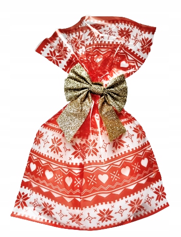 Torebki foliowe ŚWIĄTECZNE upominki 10x25 50 CSK Szerokość produktu 10 cm