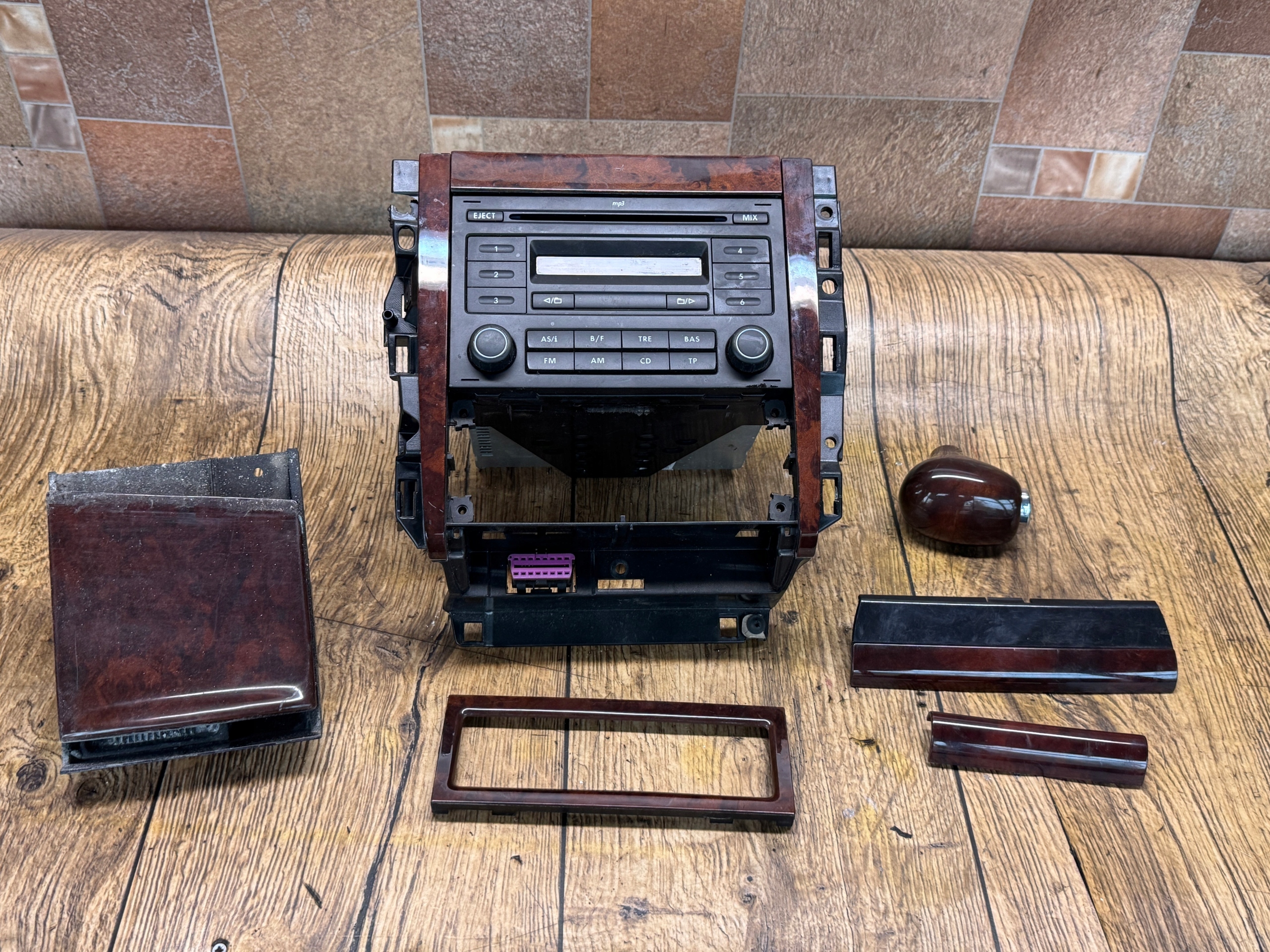 GOLF IV BORA RAMKA RADIA 2 DIN RADIO DREWNO KOMPLET TUNEL ŚRODKOWY /