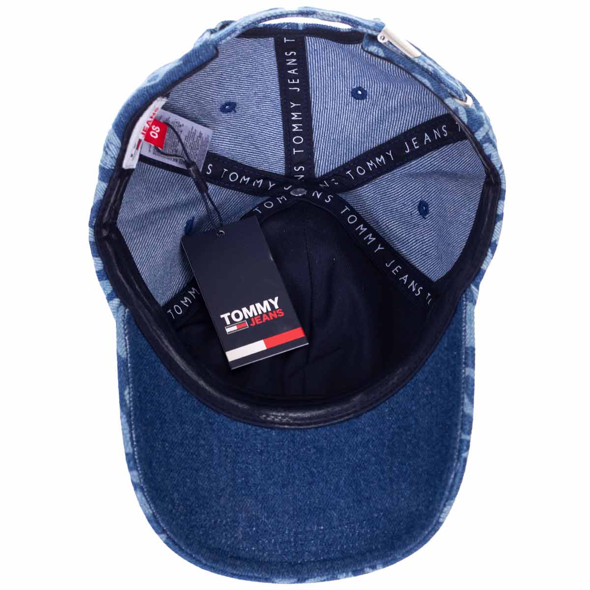 TOMMY HILFIGER CZAPKA Z DASZKIEM HERITAGE JEANSOWA Wzór dominujący logo
