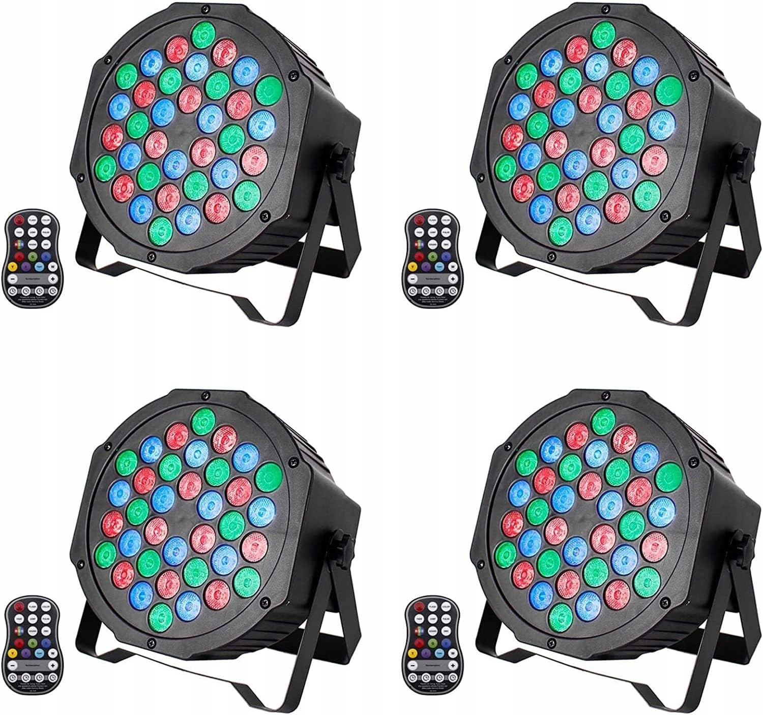 Reflektor Led 4 szt. na baterie ładowalny Rgb 36 Led z pilotem