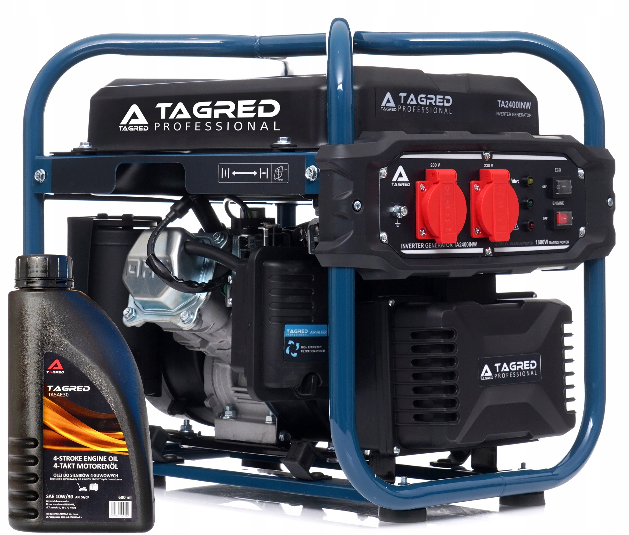 Agregat prądotwórczy Inwertorowy Mocny Miedziane uzwojenie Avr 2000W olej