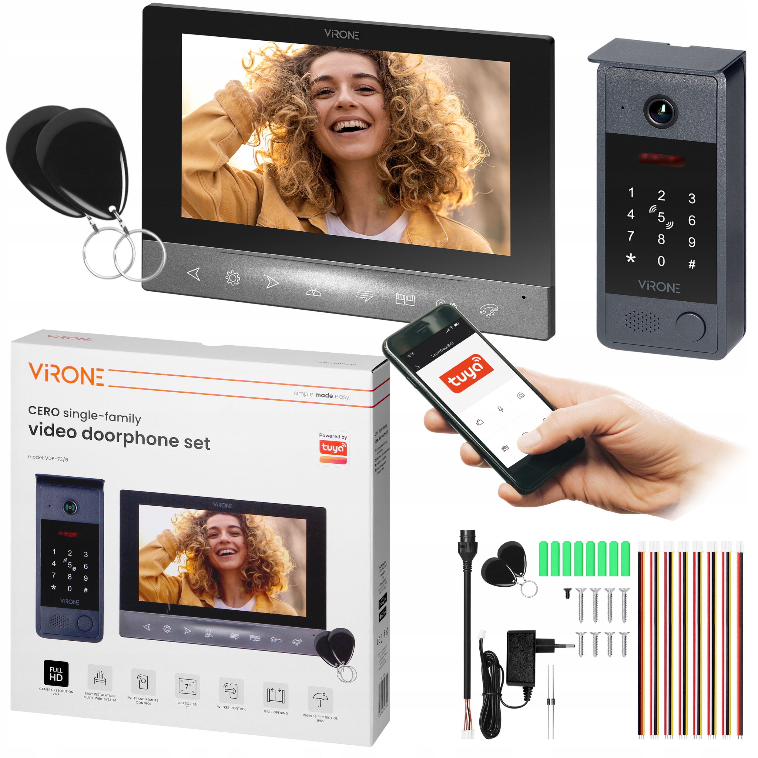 Videovrátnik Wifi Video interkom čítačka kľúčeniek šifrovač brána/brána