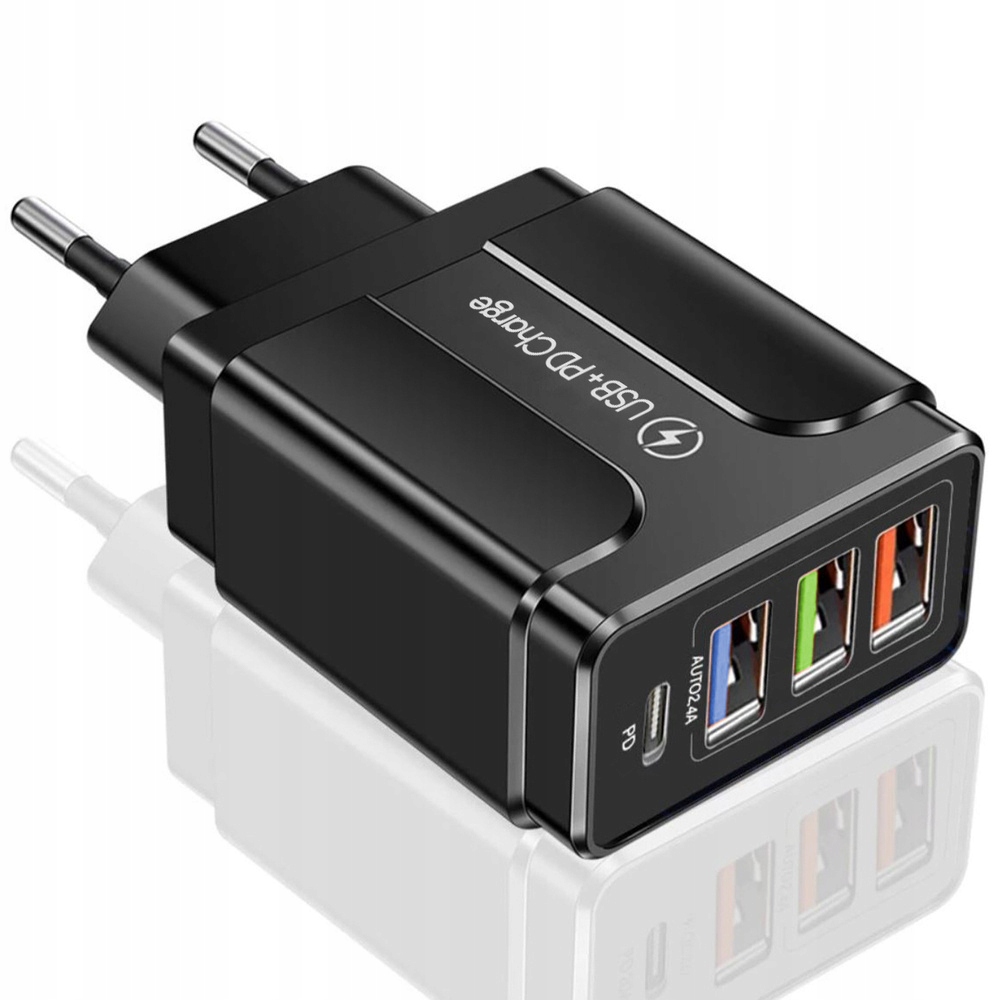 

Ładowarka sieciowa z 3 portami Usb i portem Pd