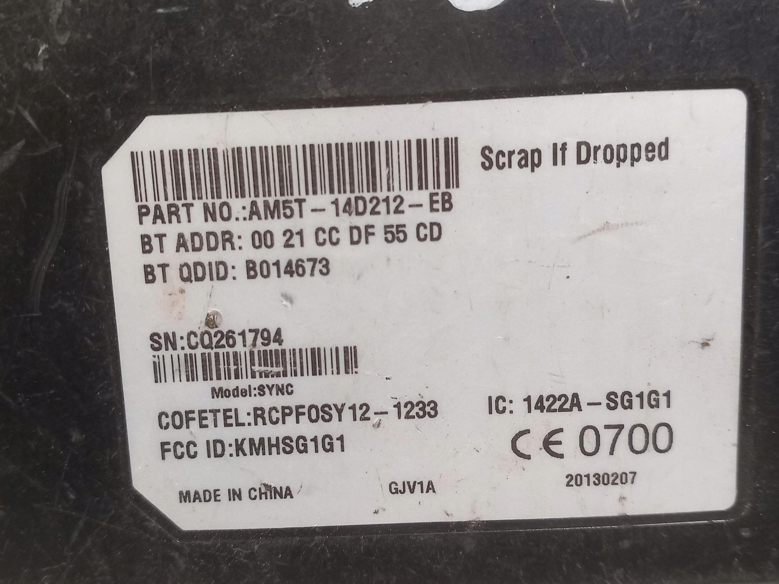 control unit module BLUETOOTH FORD FOCUS MK3 AM5T-14D212-EB 11-15