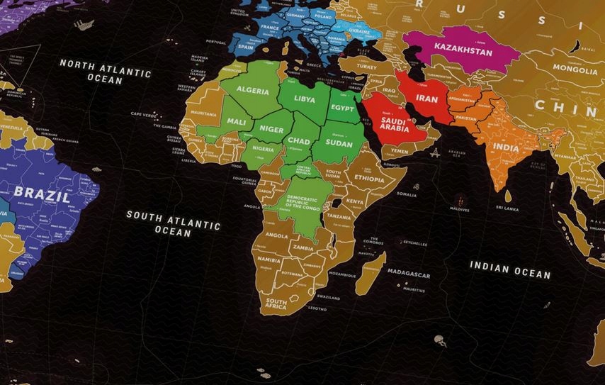 DUŻA MAPA ŚWIATA ZDRAPKA PREZENT DLA PODRÓŻNIKA PLAKAT TUBA FLAGI XL EAN (GTIN) 5905902400598