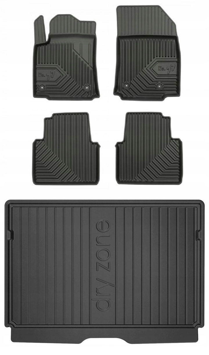 Set 77 Gumové koberce a rohože Citroen C3 Aircross od 2017-g.