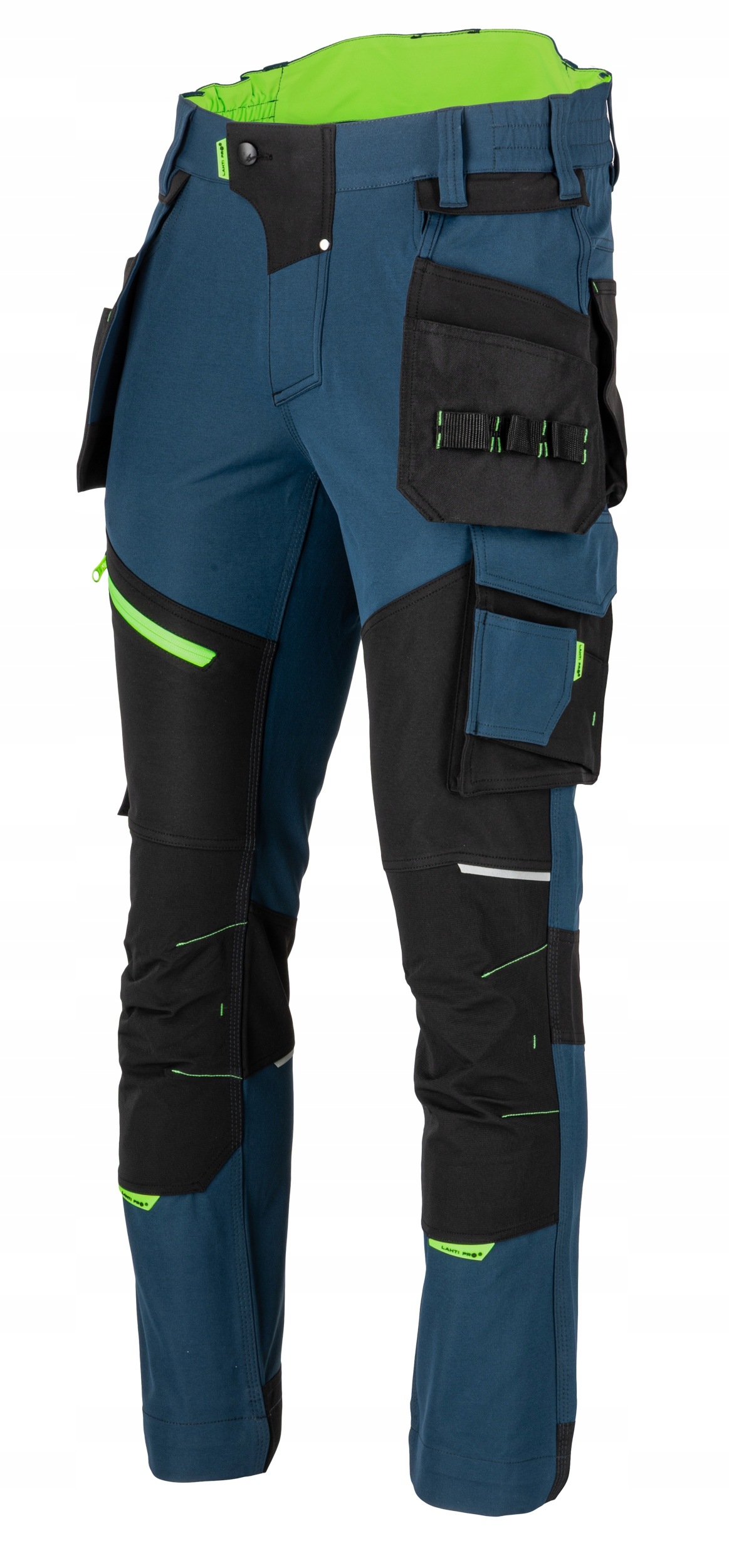 Pánské strečové pracovní kalhoty petrol blue elastomultiester Lahti L40560 3XL