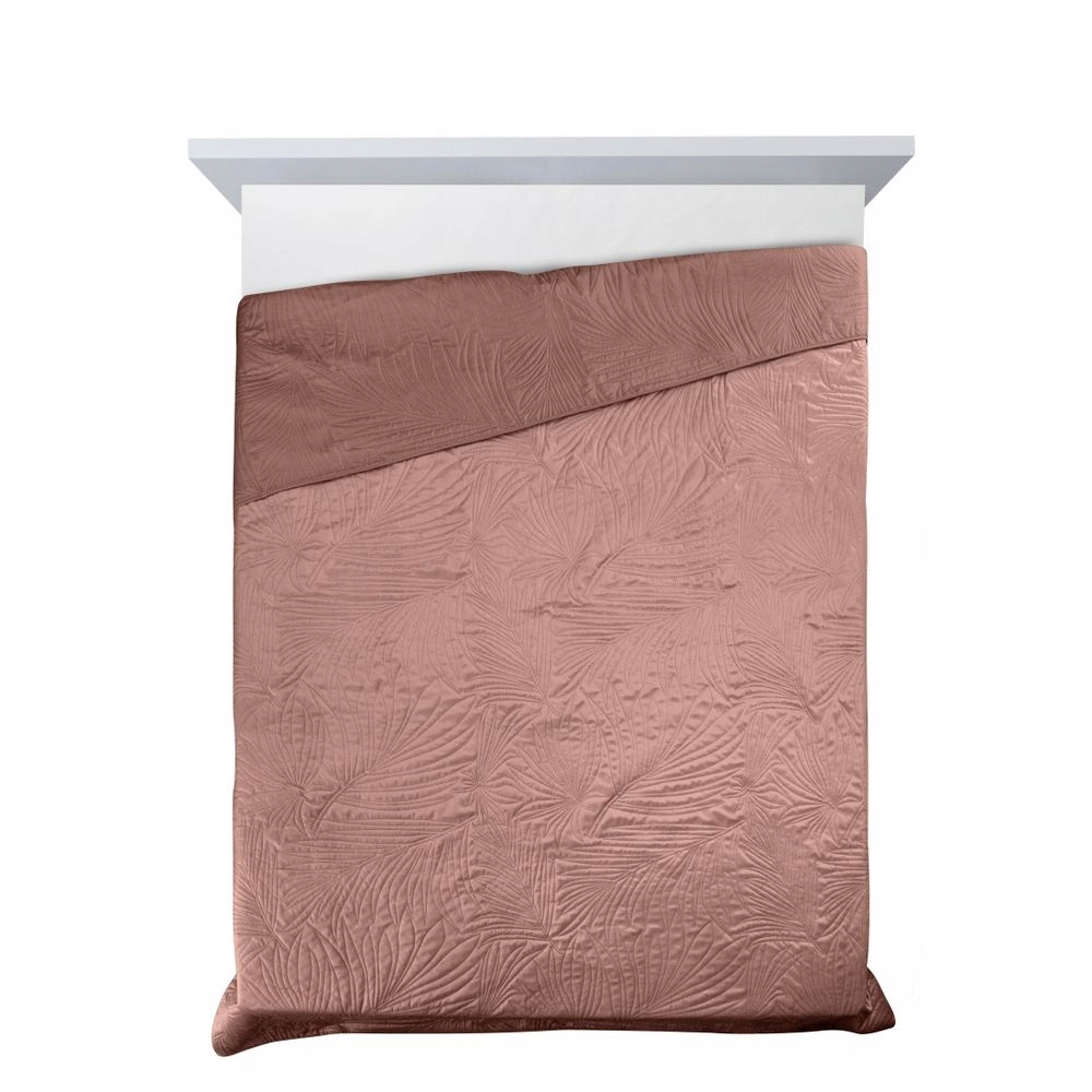 Dekorativní přehoz LUIZ-4 170x210 růžový s palmovými listy