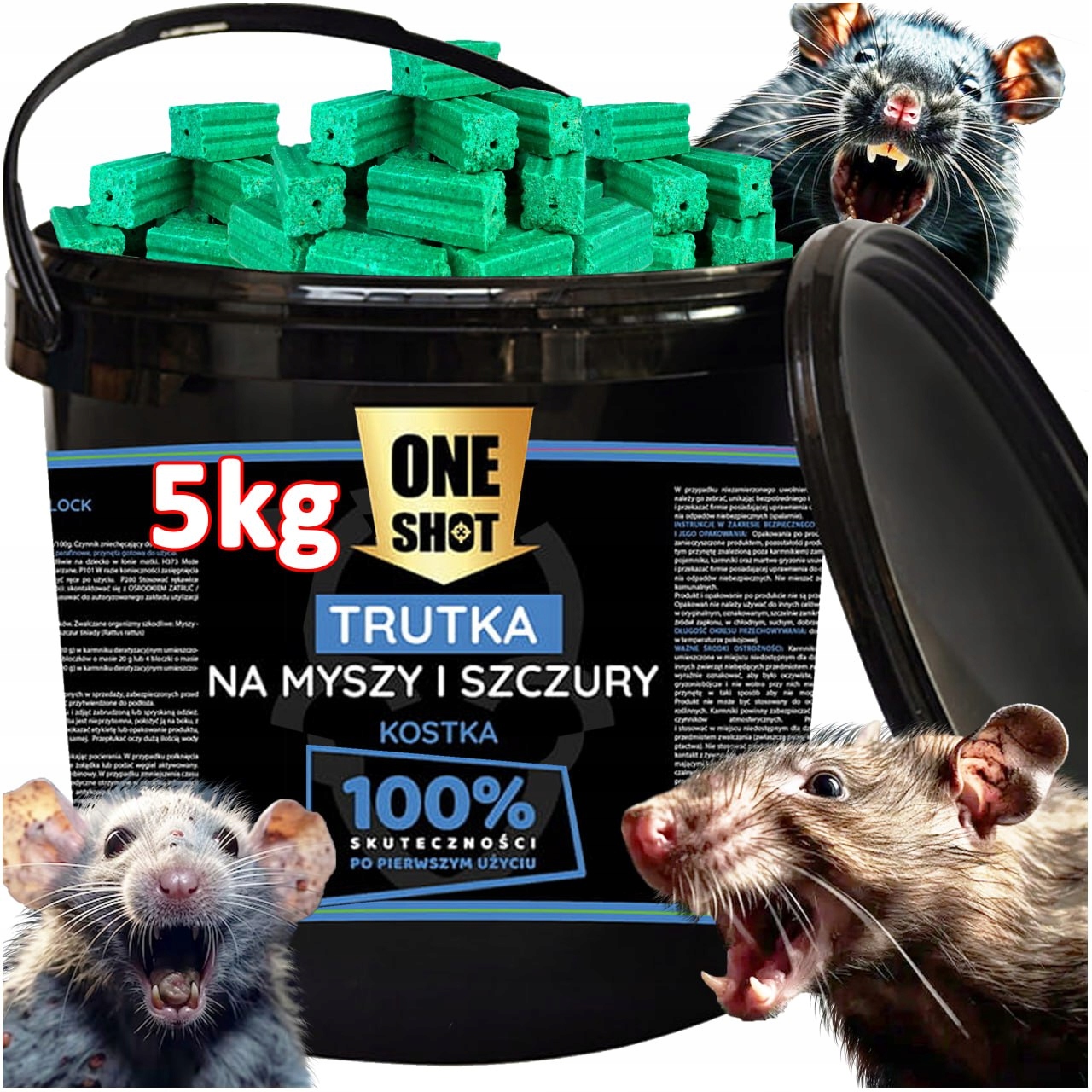 Bardzo Mocna Trutka na Myszy trucizna na Szczury W Kostkach 5KG Bromadiolon