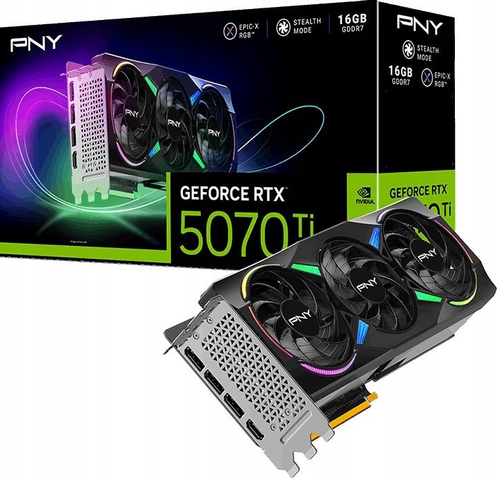 Karta graficzna PNY GeForce RTX 5070 Ti ARGB Triple Fan OC 16GB DLSS 4
