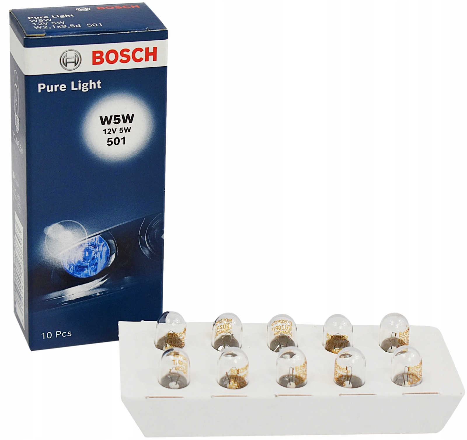 Bosch Żarówka W5W Bosch 12V 5W Pure Light 10 Sztuk