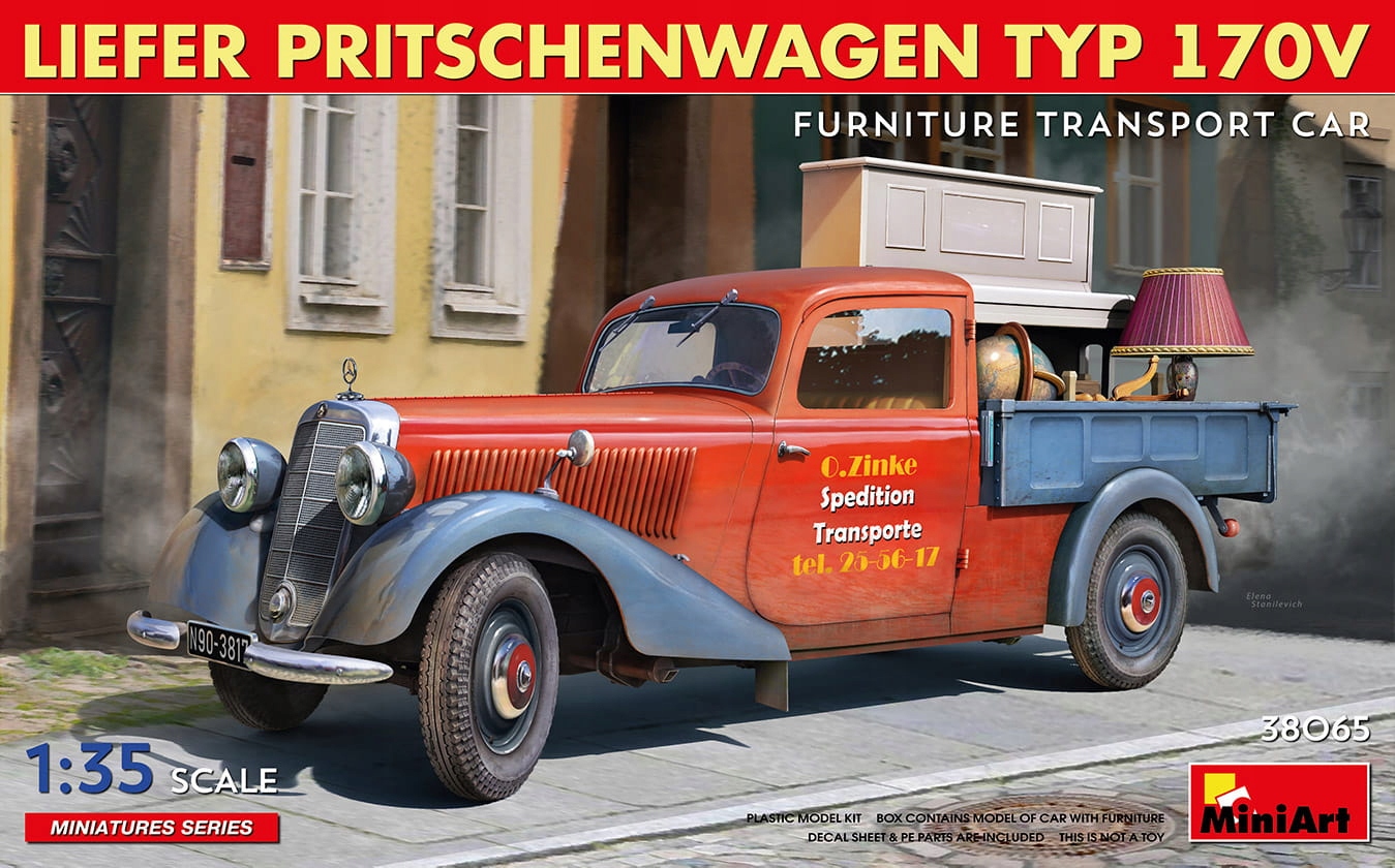 Liefer Pritschenwagen Typ 170v. Vůz na přepravu nábytku 1:35 MiniArt 38065