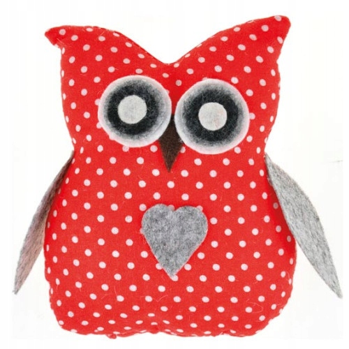 Dekoracja Sowa z materiału 12cm w kropki